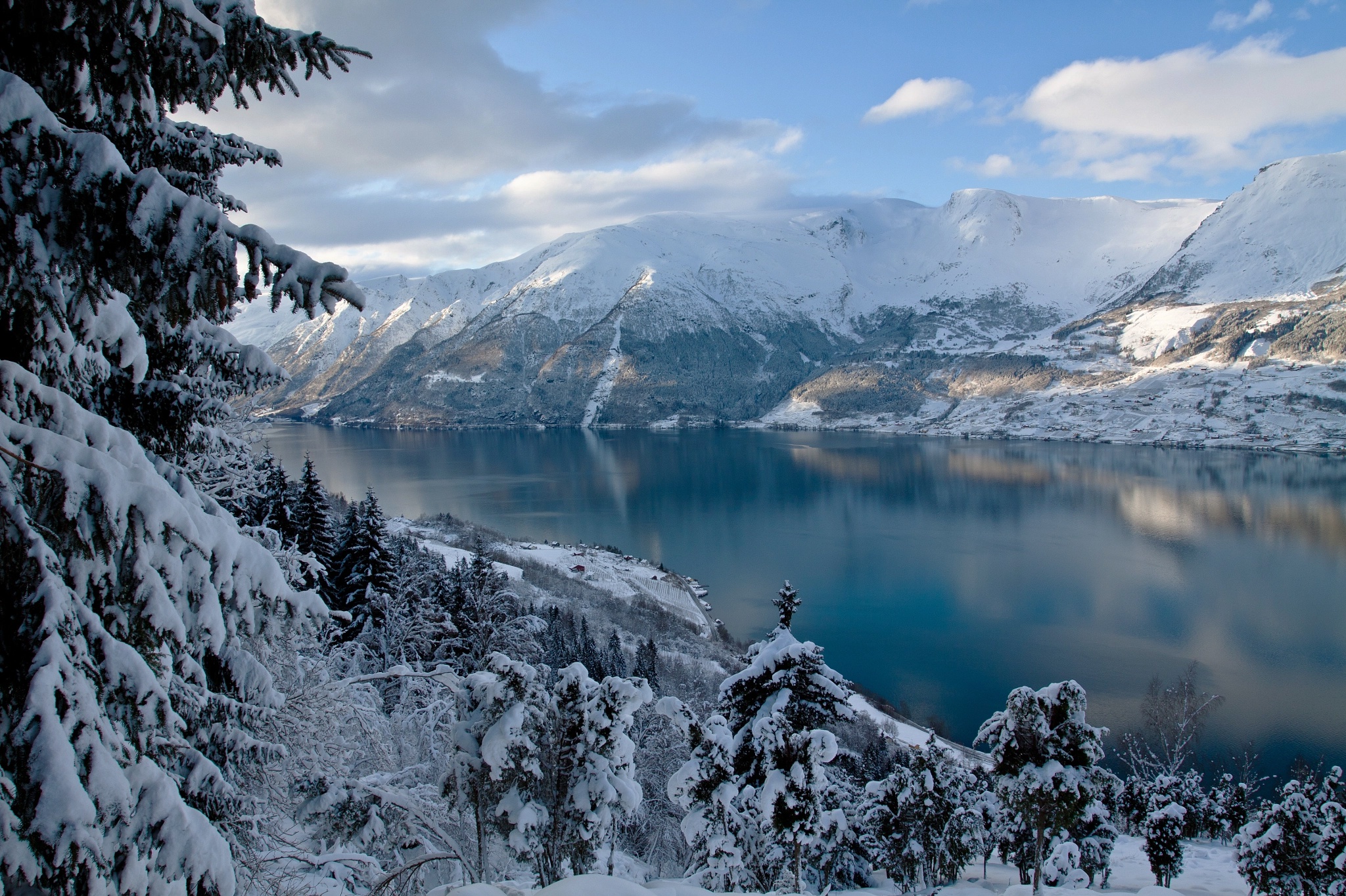 Норвегия фьорды зима