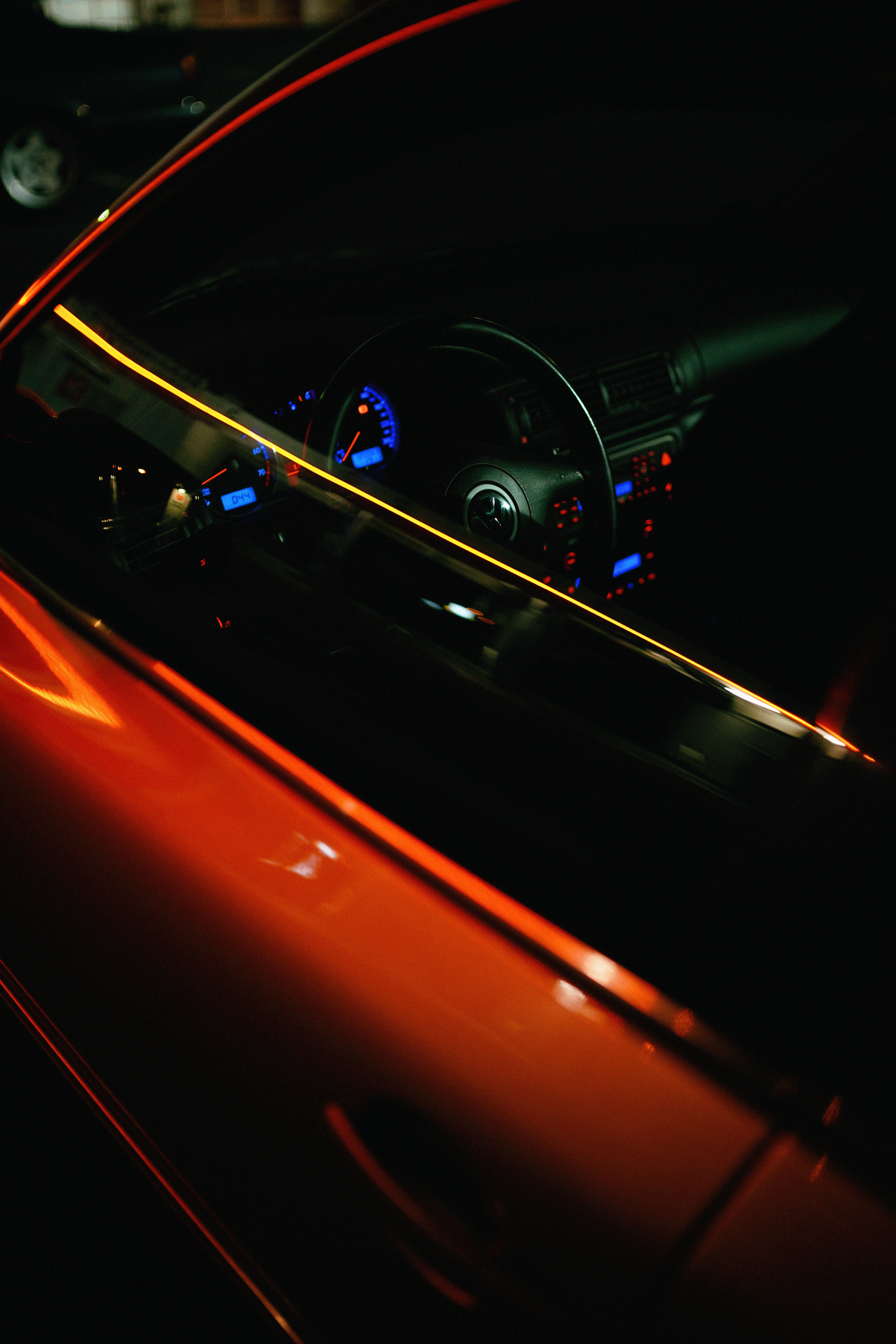 dark, cars, car, steering wheel, rudder, salon, panel 8K