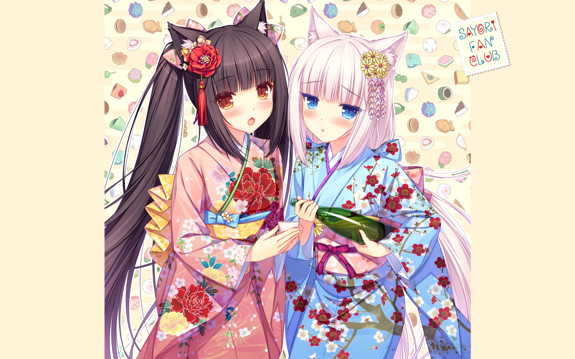 Чокола и Ванилла некопара в кимоно