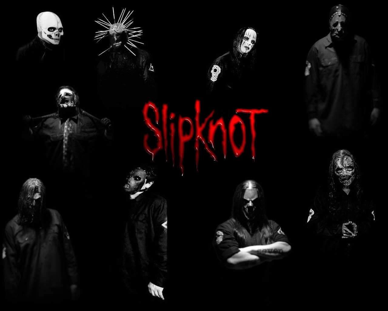 slipknot, music, artists, black 32K