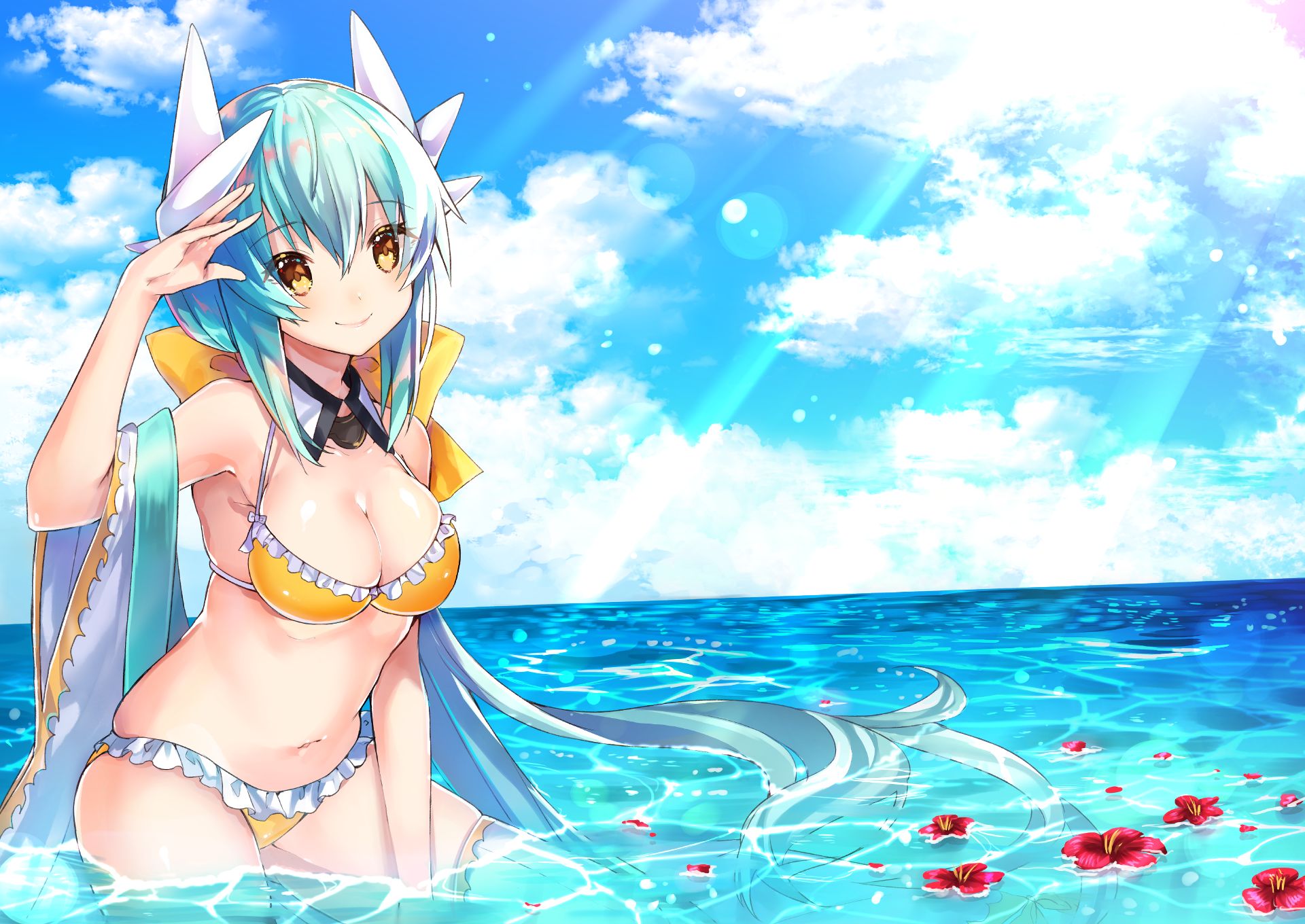 Free download wallpaper Anime, Ocean, Fate (Series), Fate/grand Order, Kiyohime (Fate/grand Order), Fate Series on your PC desktop
