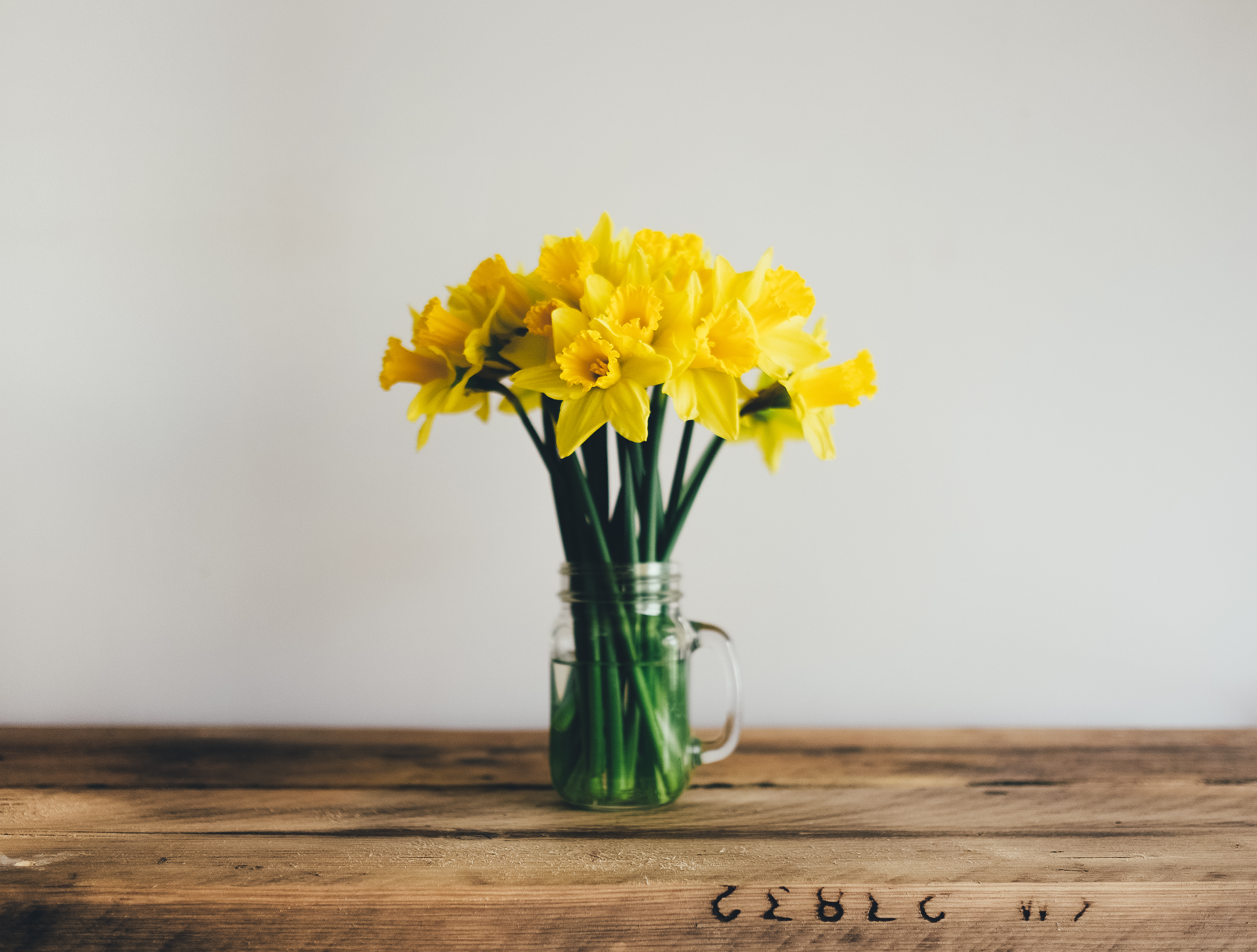 Download mobile wallpaper Narcissussi, Bouquet, Flowers, Vase for free.