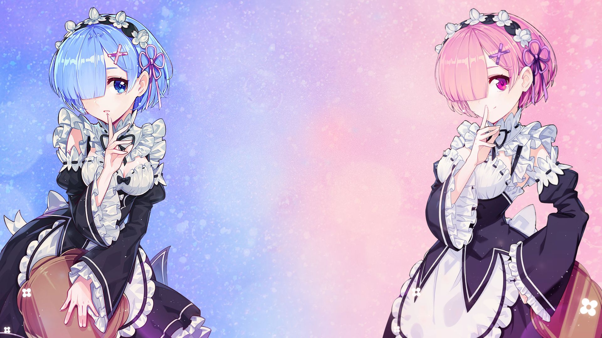 Ram and Rem wallpaper I made [OC] -Damonicss : r/Re_Zero