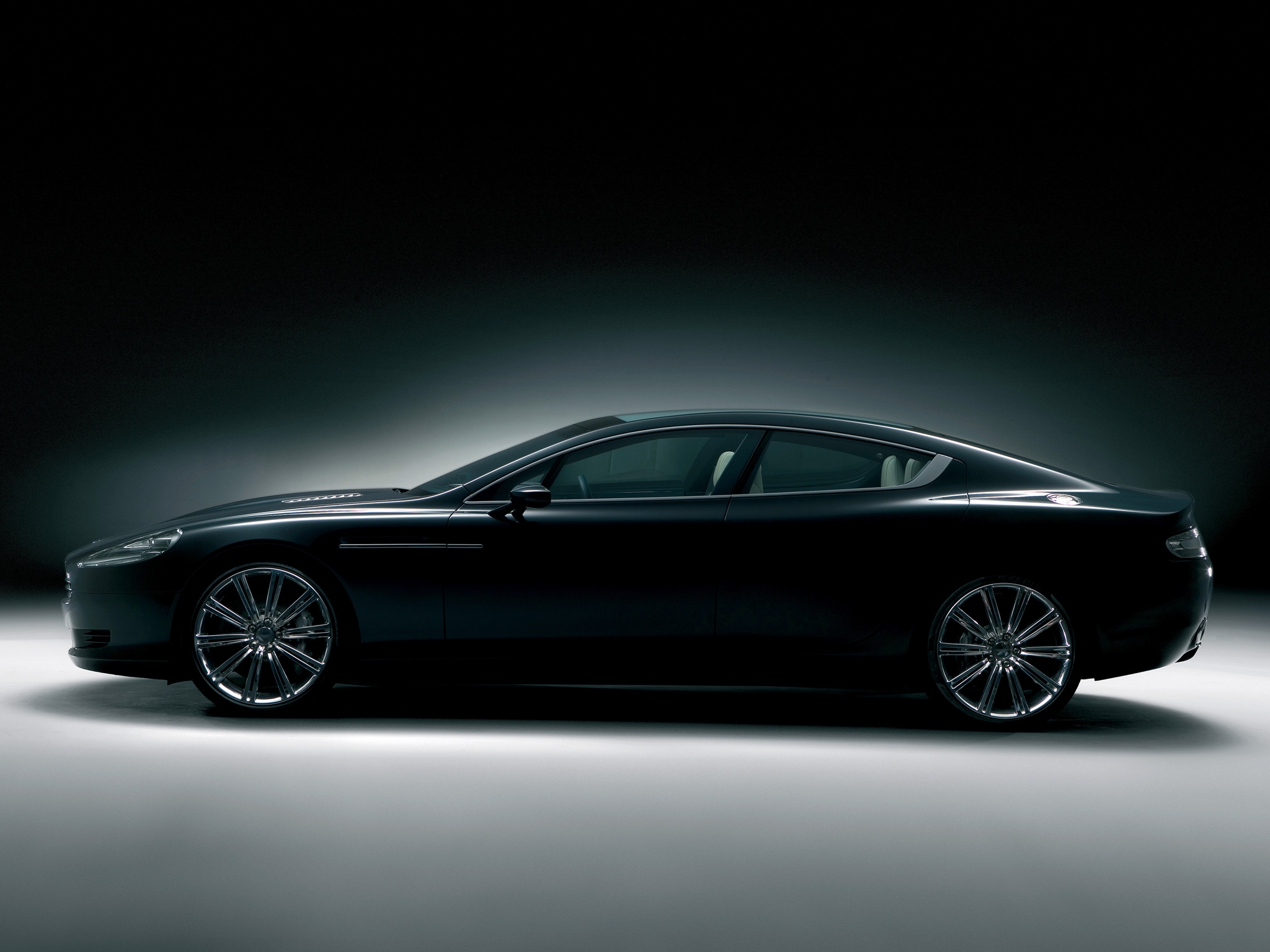 cars, aston martin, black, side view, style, concept car, 2006, rapide Phone Background