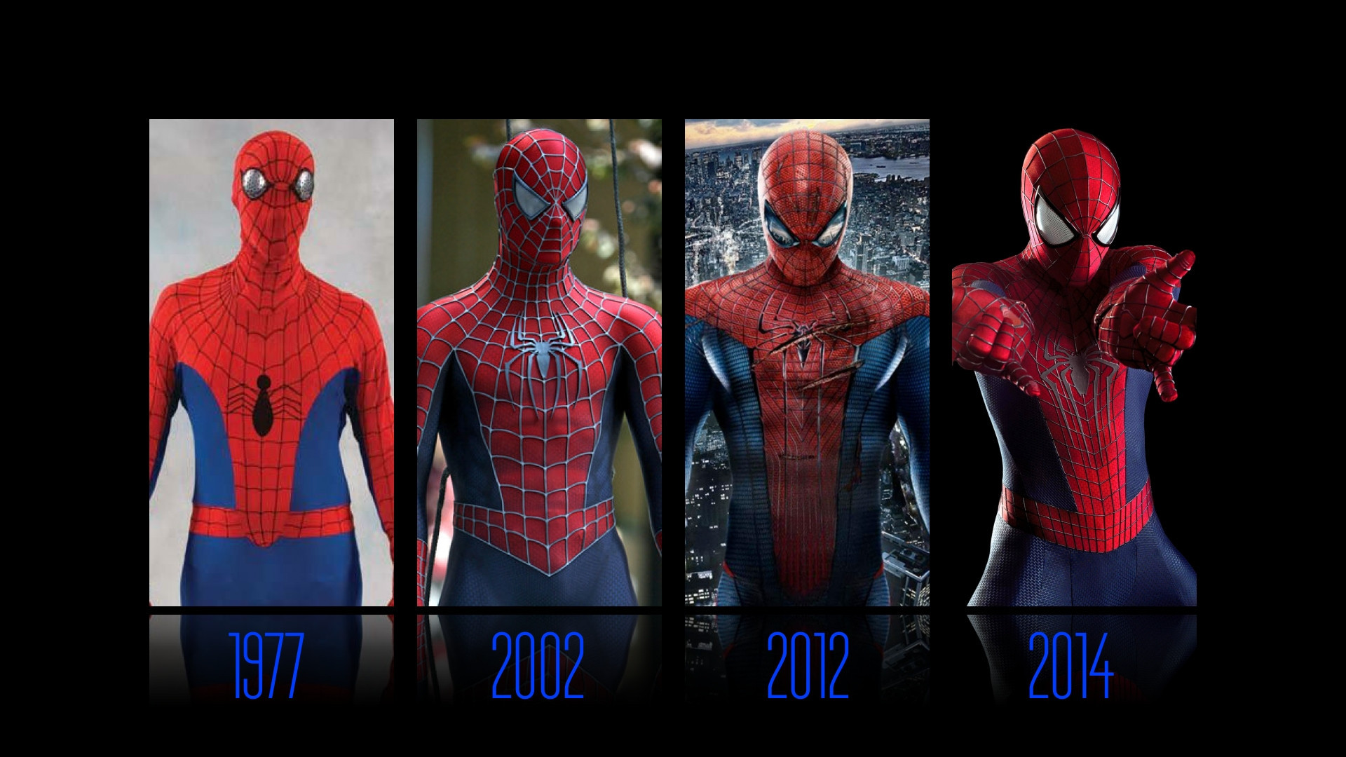 Эволюция костюмов человека паука Тома Холланда