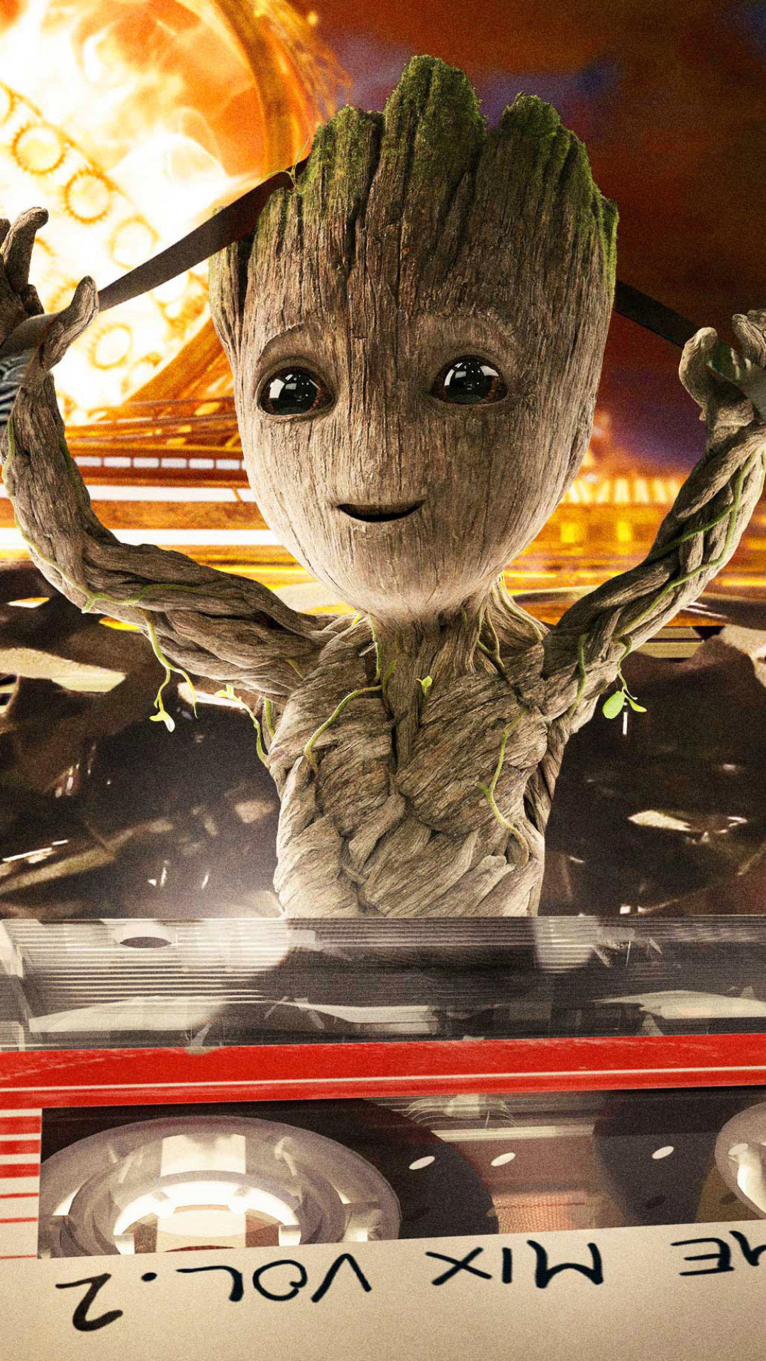 movie, guardians of the galaxy vol 2, cassette, groot HD wallpaper