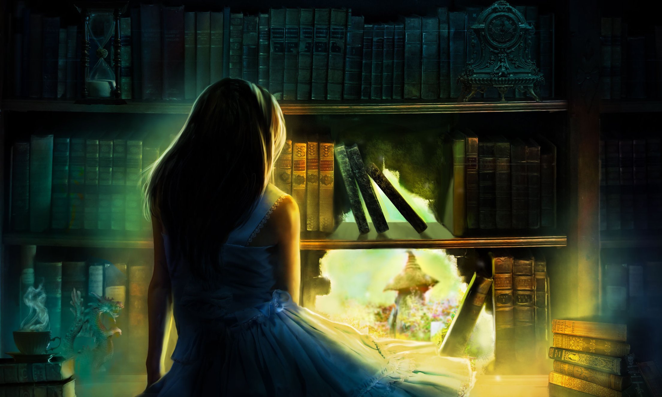 Иной 7 читать. Девушка с книгой. Девушка с книгой арт фэнтези. Библиотека арт. Книги фэнтези.
