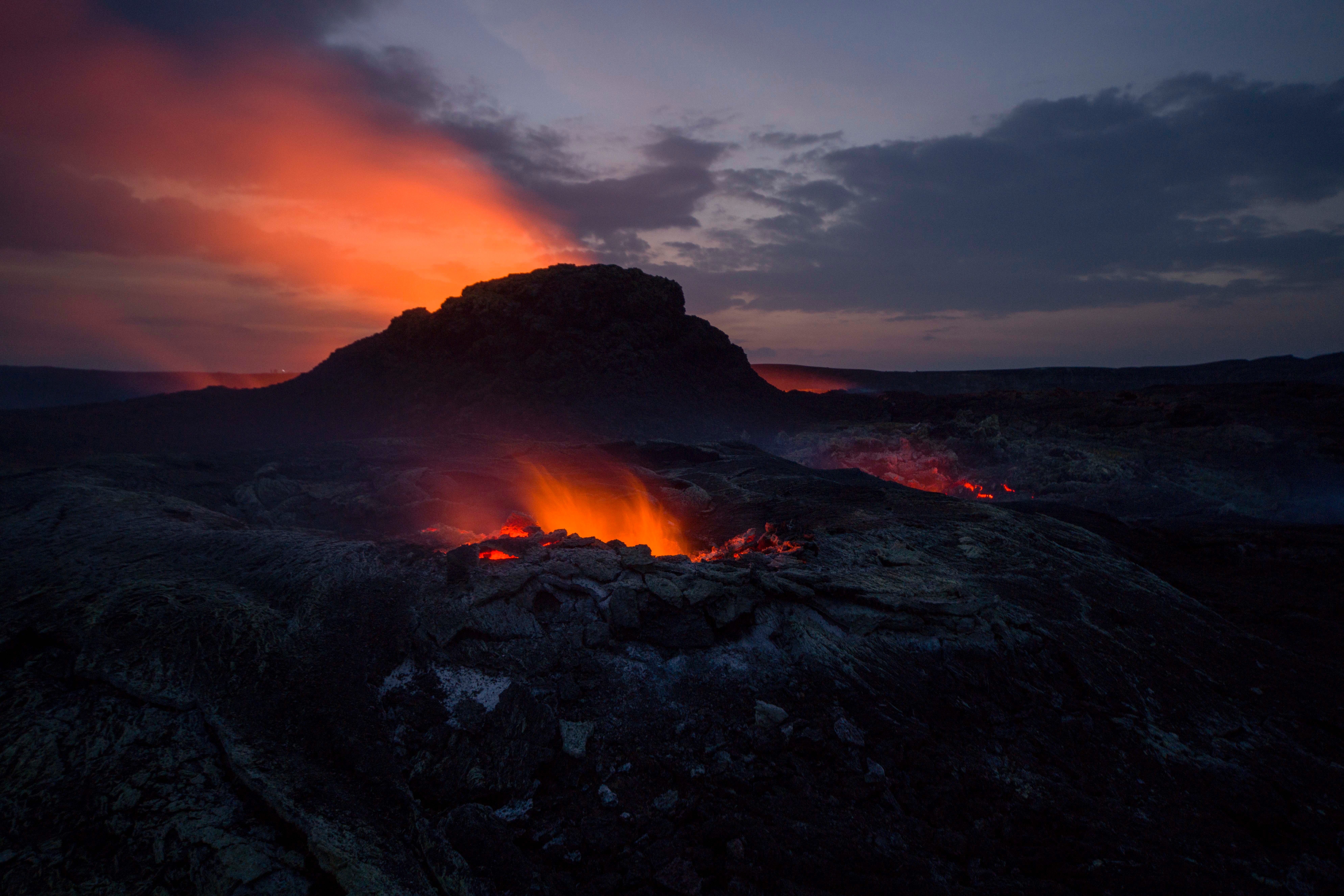volcano, magma, nature, fire, hot, crater