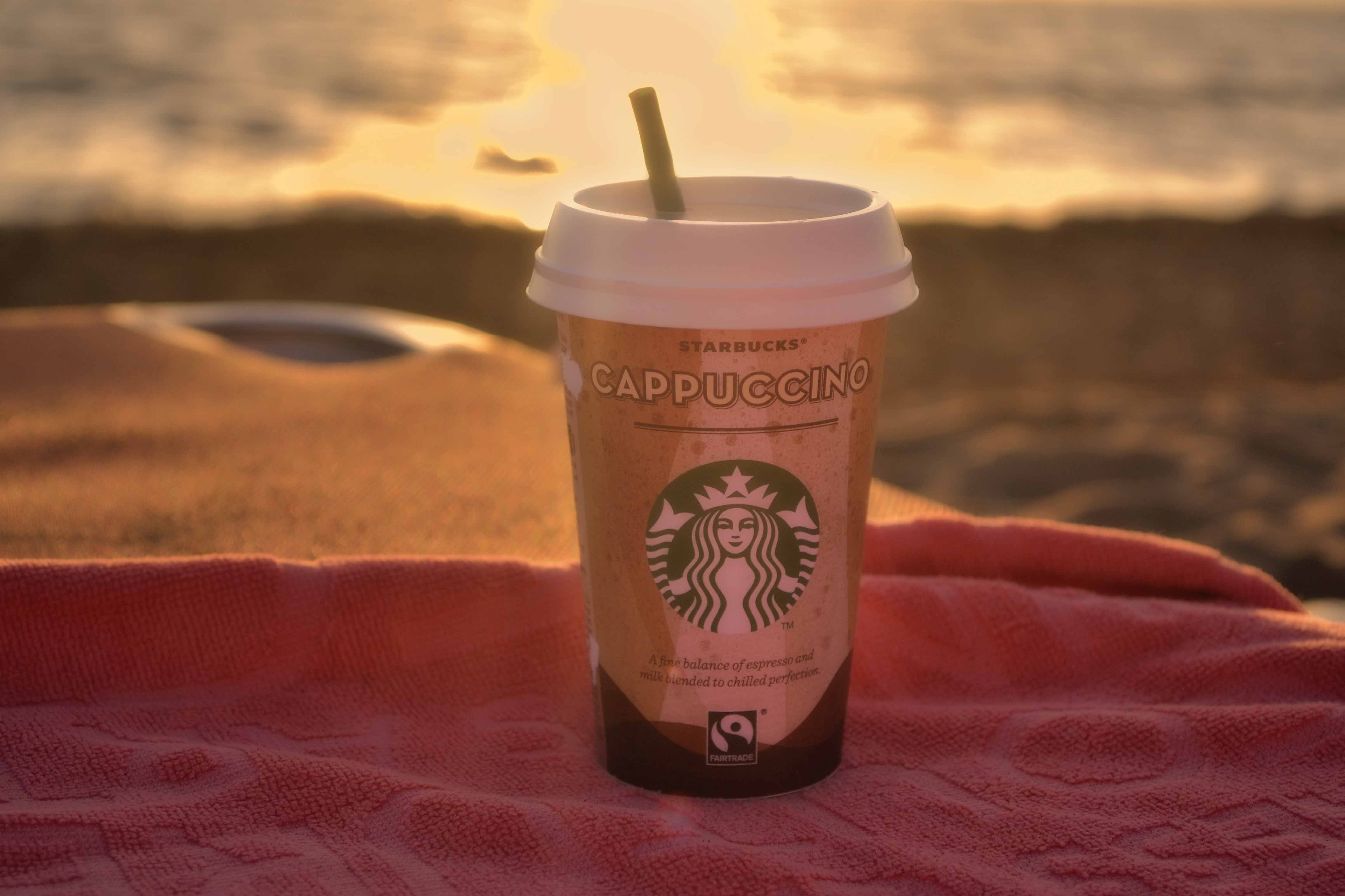 Download mobile wallpaper Starbucks, Coffee, Food, Glass, Cappuccino for free.
