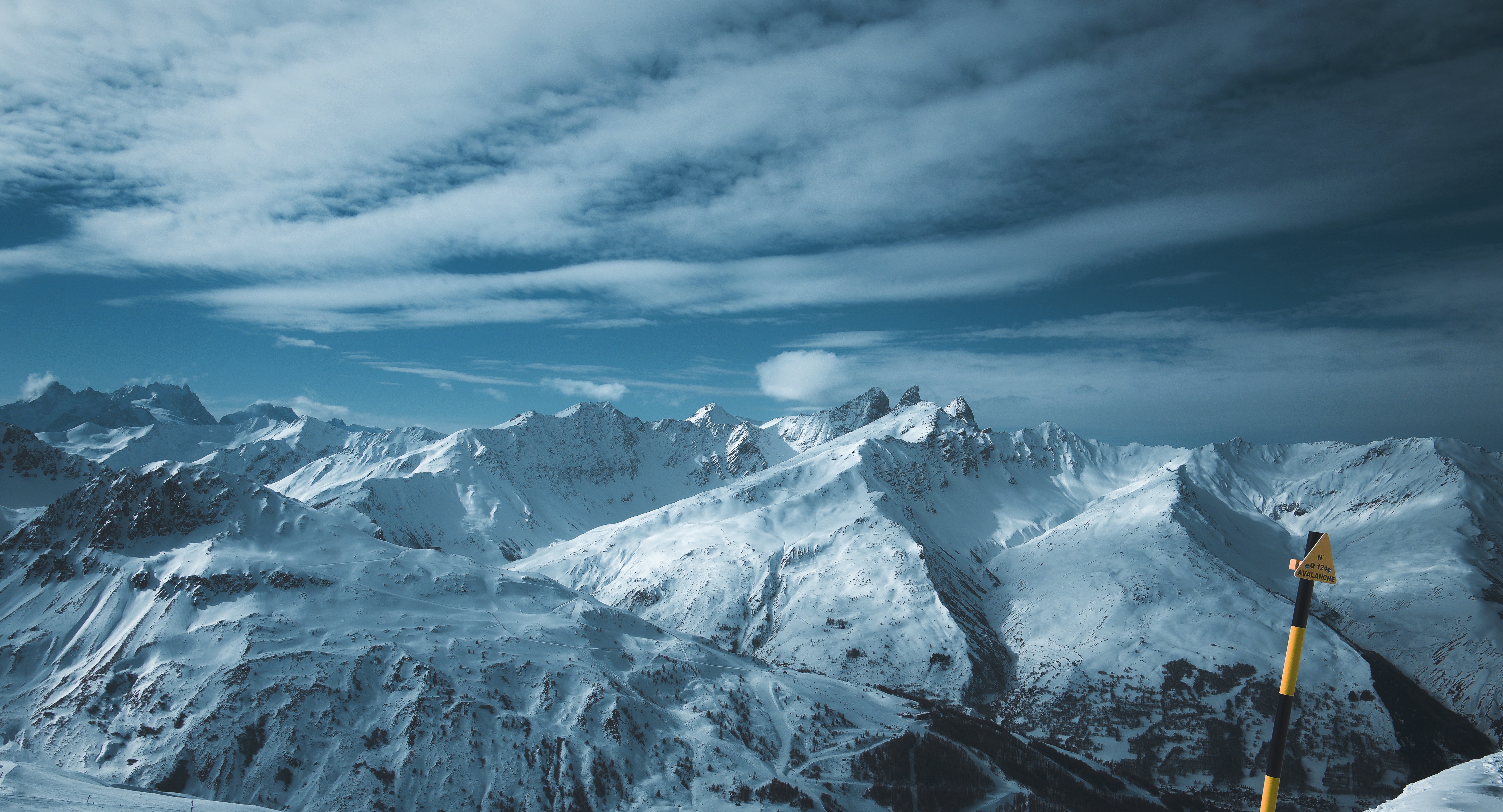 vertex, mountains, snow, top, nature Full HD