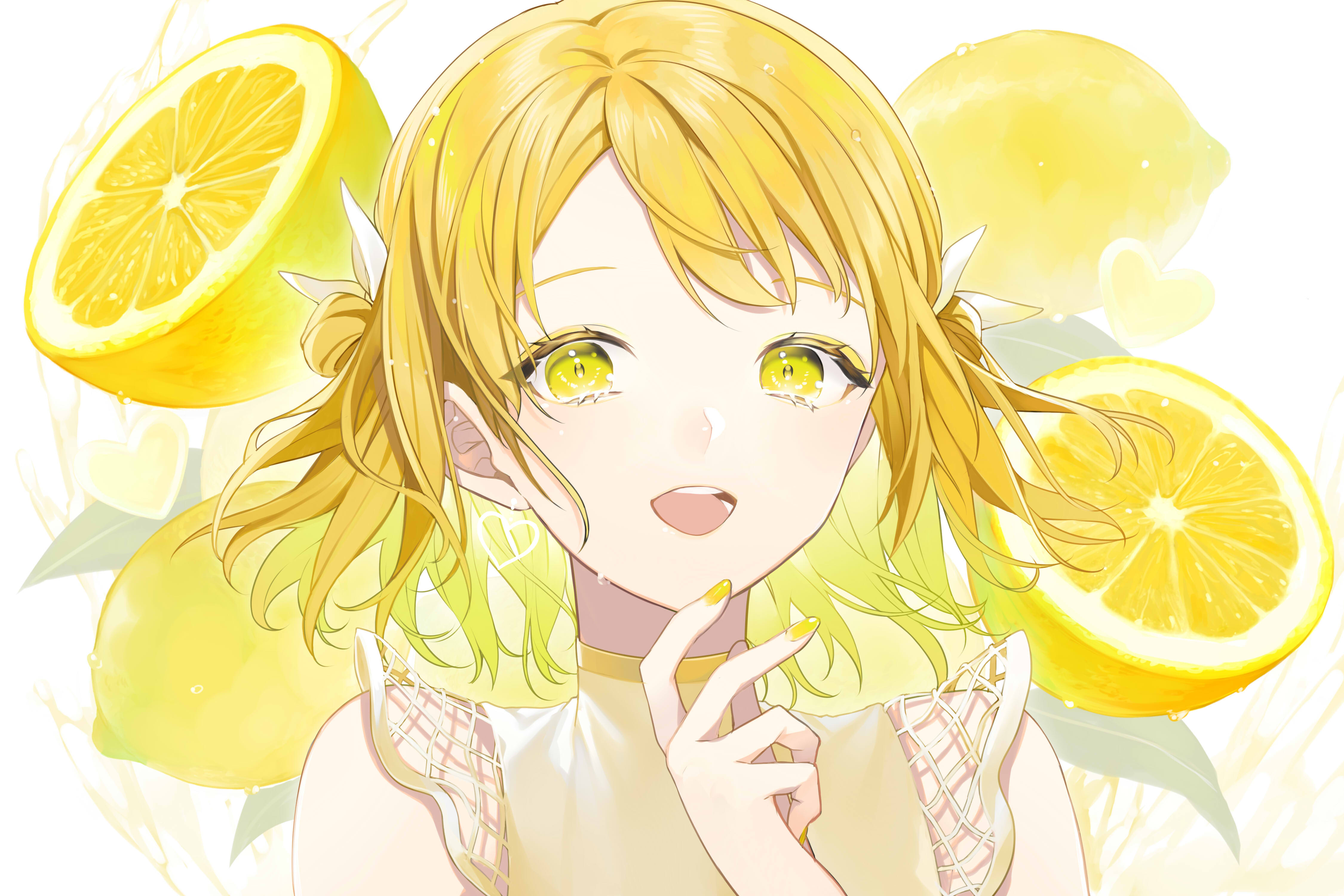 HD wallpaper anime anime girls yellow eyes flowers original characters   Wallpaper Flare