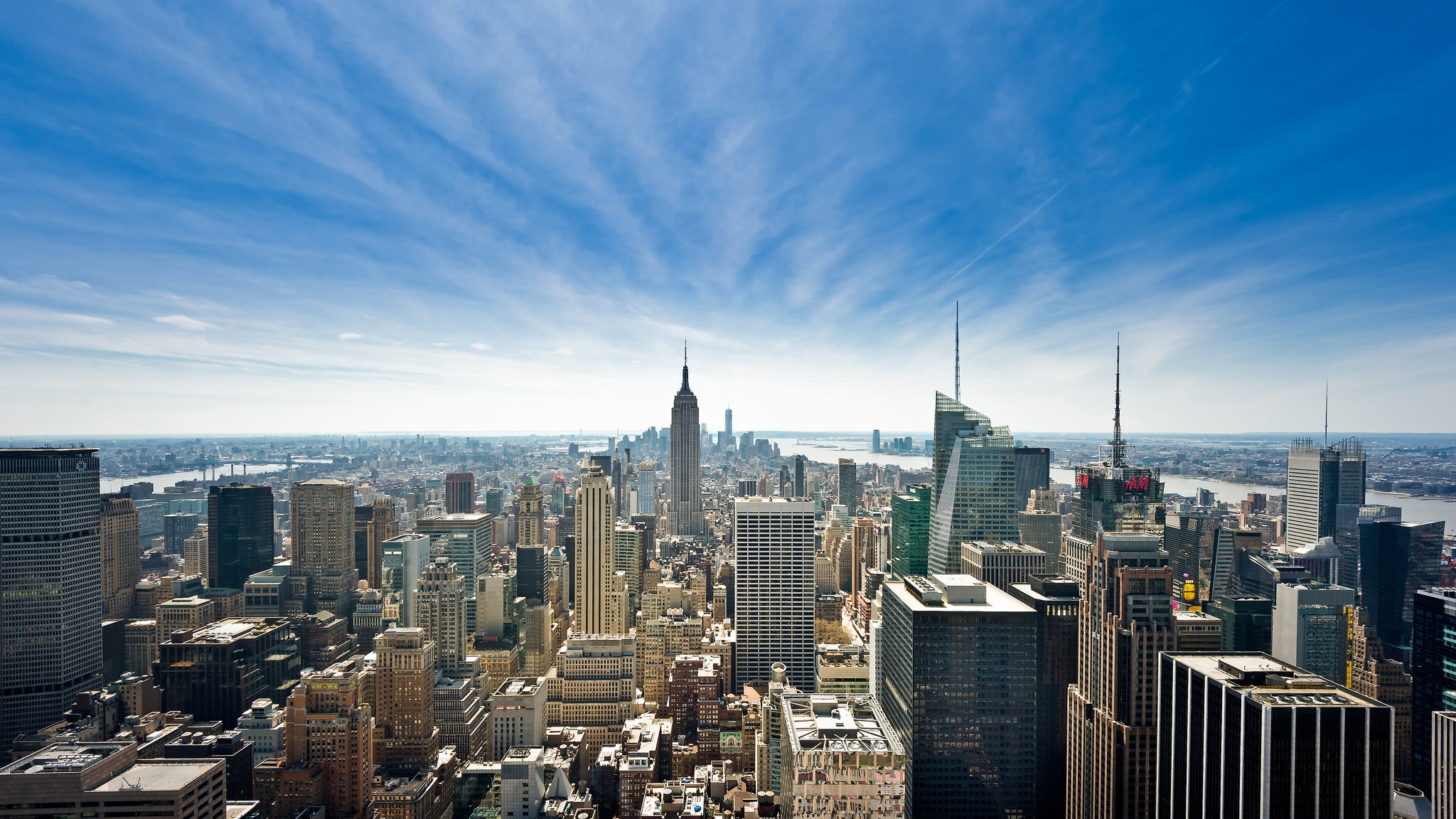 免费下载城市, 天空, 建筑, 美国, 摩天大楼, 城市景观, 纽约, 曼哈顿, 人造手机壁纸。