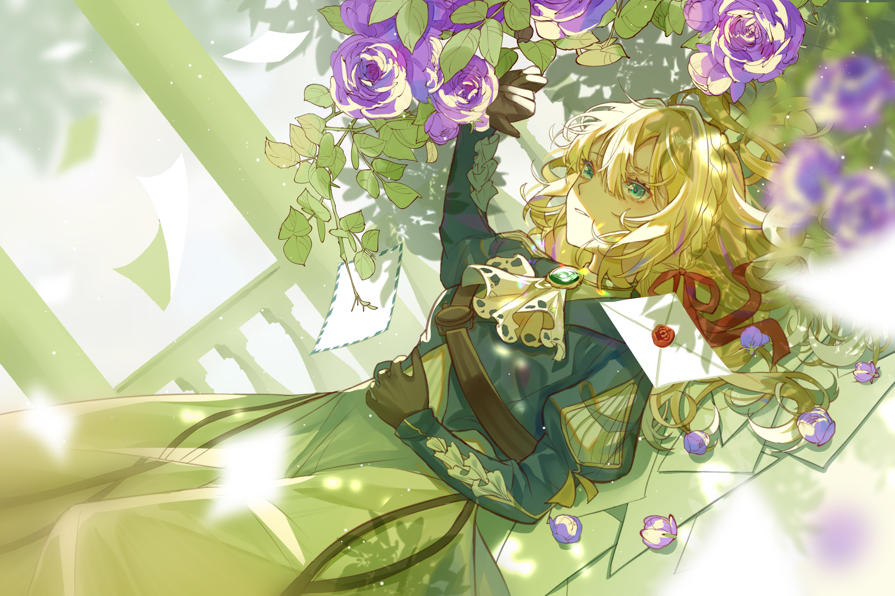 Violet Evergarden с цветком