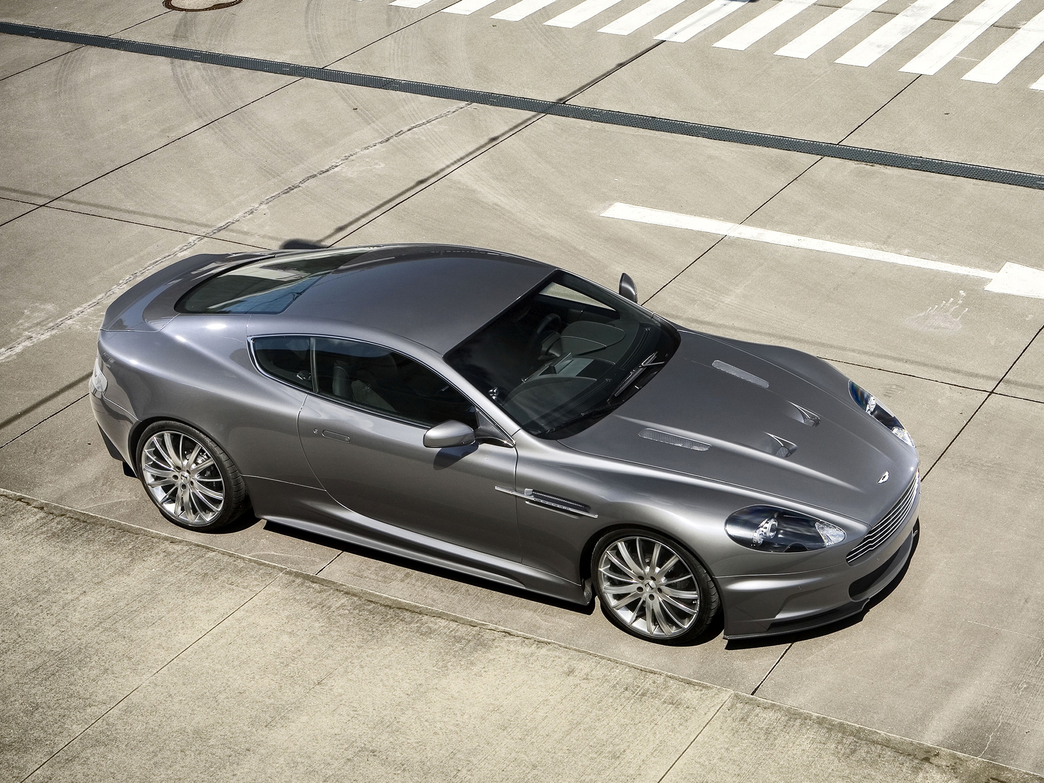 asphalt, aston martin, cars, view from above, grey, style, dbs, 2009 Full HD