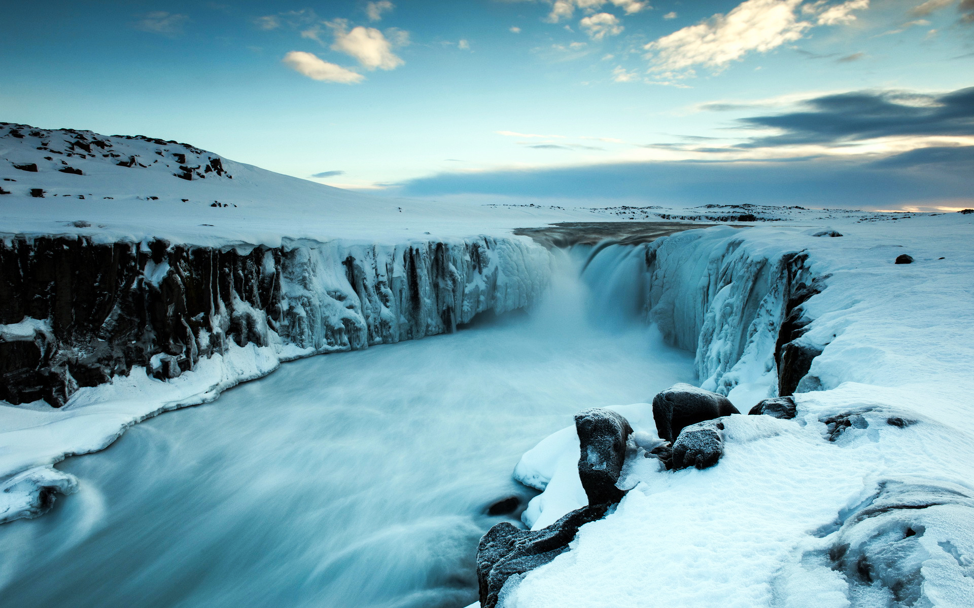 395782 завантажити шпалери ісландія, земля, годафосс, лід, сніг, водоспад, зима, водоспади - заставки і картинки безкоштовно