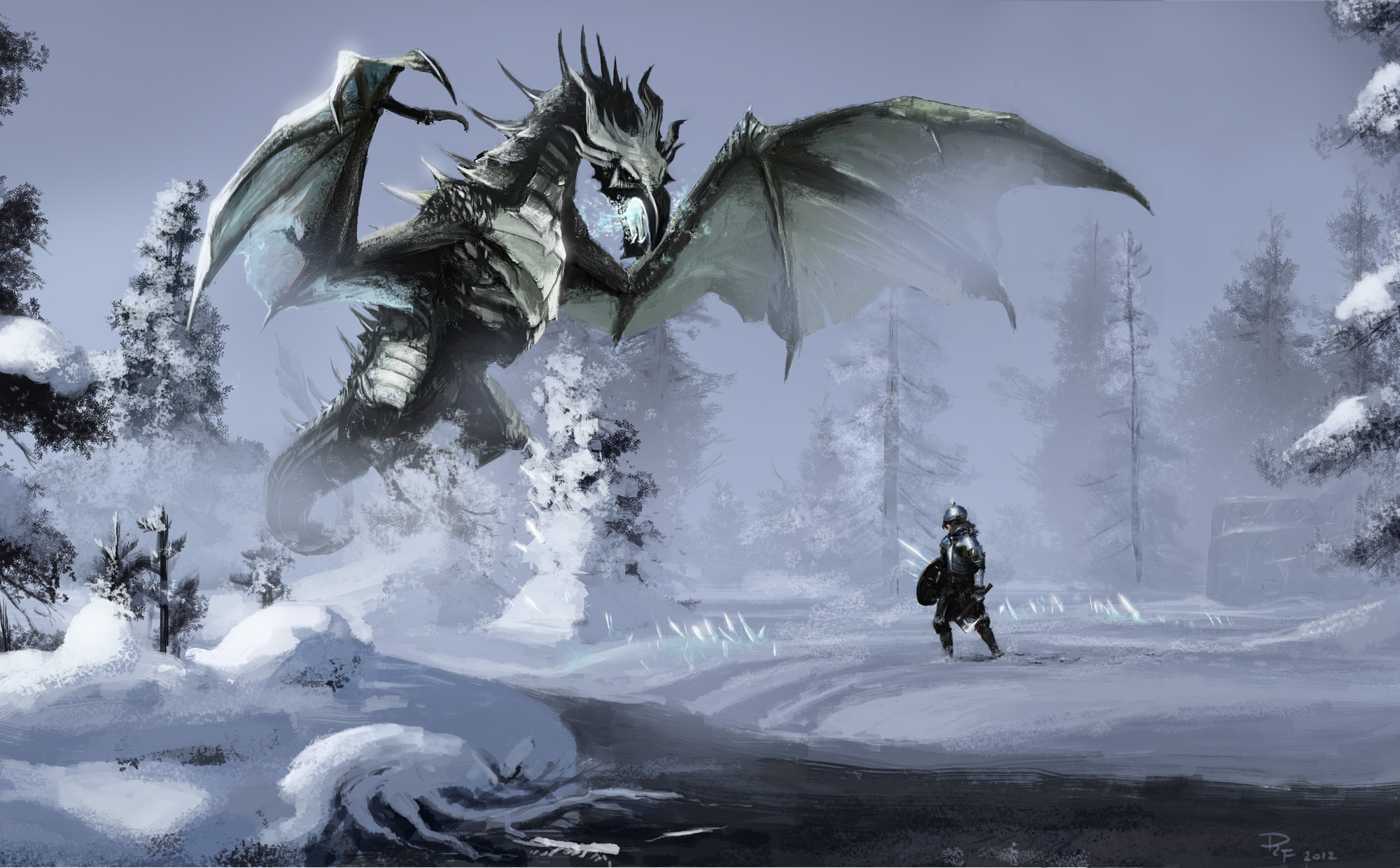 skyrim, fantasy, warrior, video game, the elder scrolls v: skyrim, dragon, the elder scrolls
