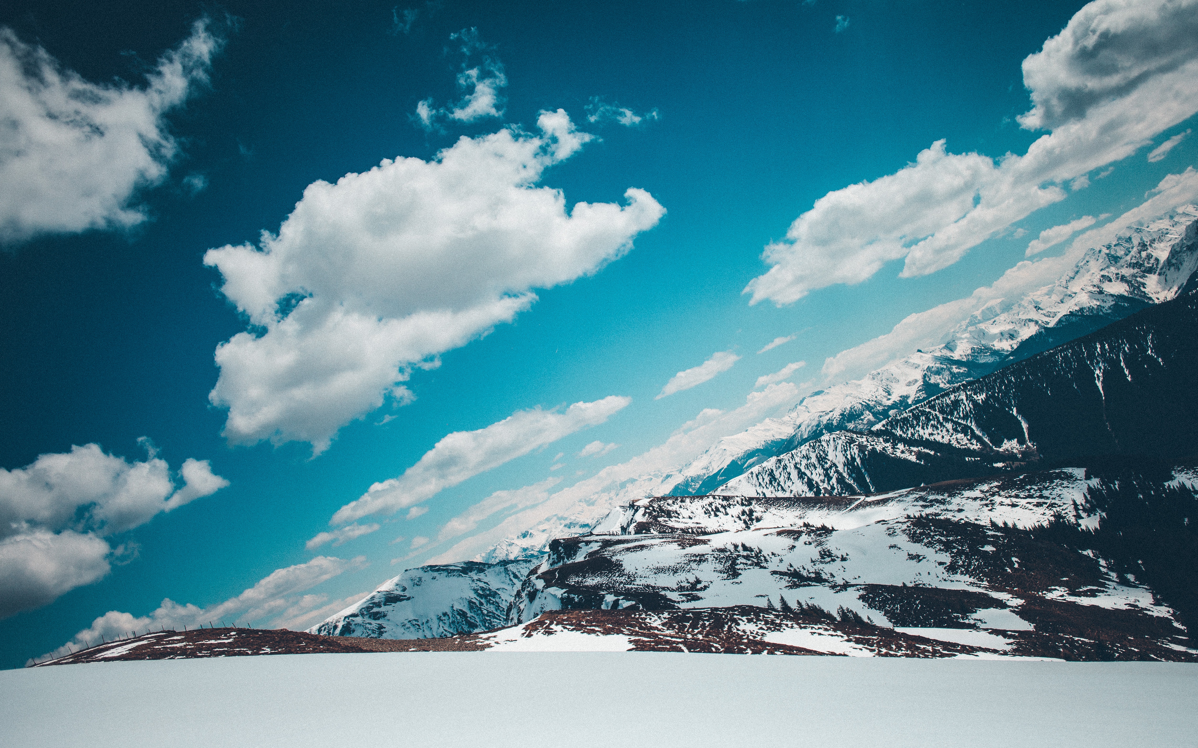 Laden Sie das Natur, Sky, Mountains, Schneebedeckt, Snowbound, Schnee-Bild kostenlos auf Ihren PC-Desktop herunter