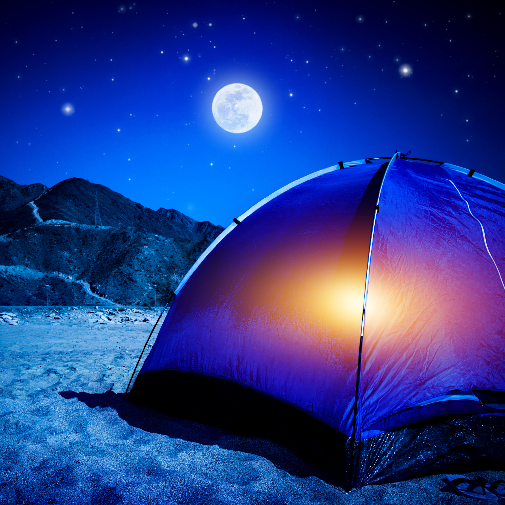 1242364 下載圖片 摄影, 野营, 营, 帐篷, 月亮, 山, 沙, 夜晚 - 免費壁紙和屏保
