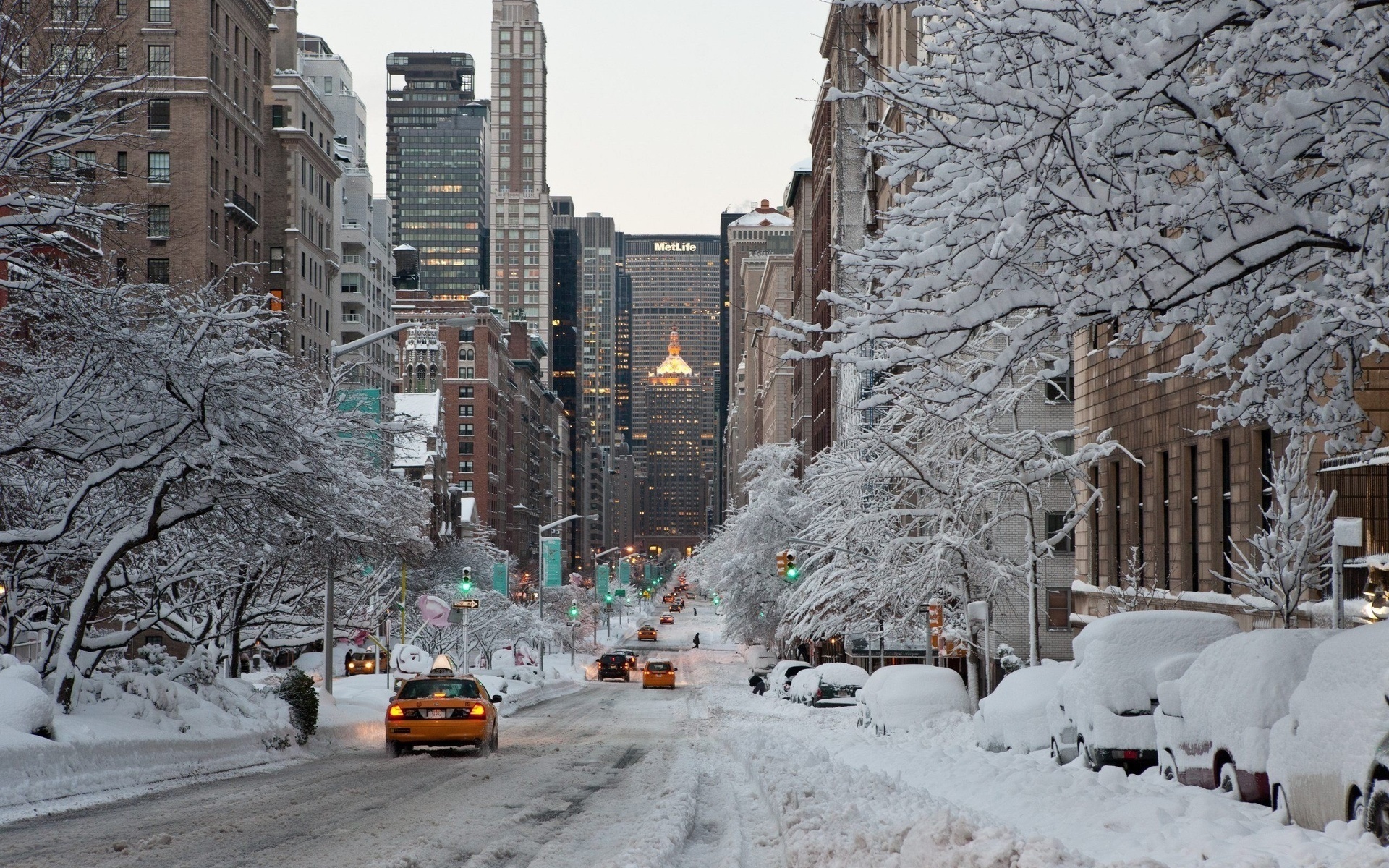 winter, landscape, cities, roads, snow, gray desktop HD wallpaper