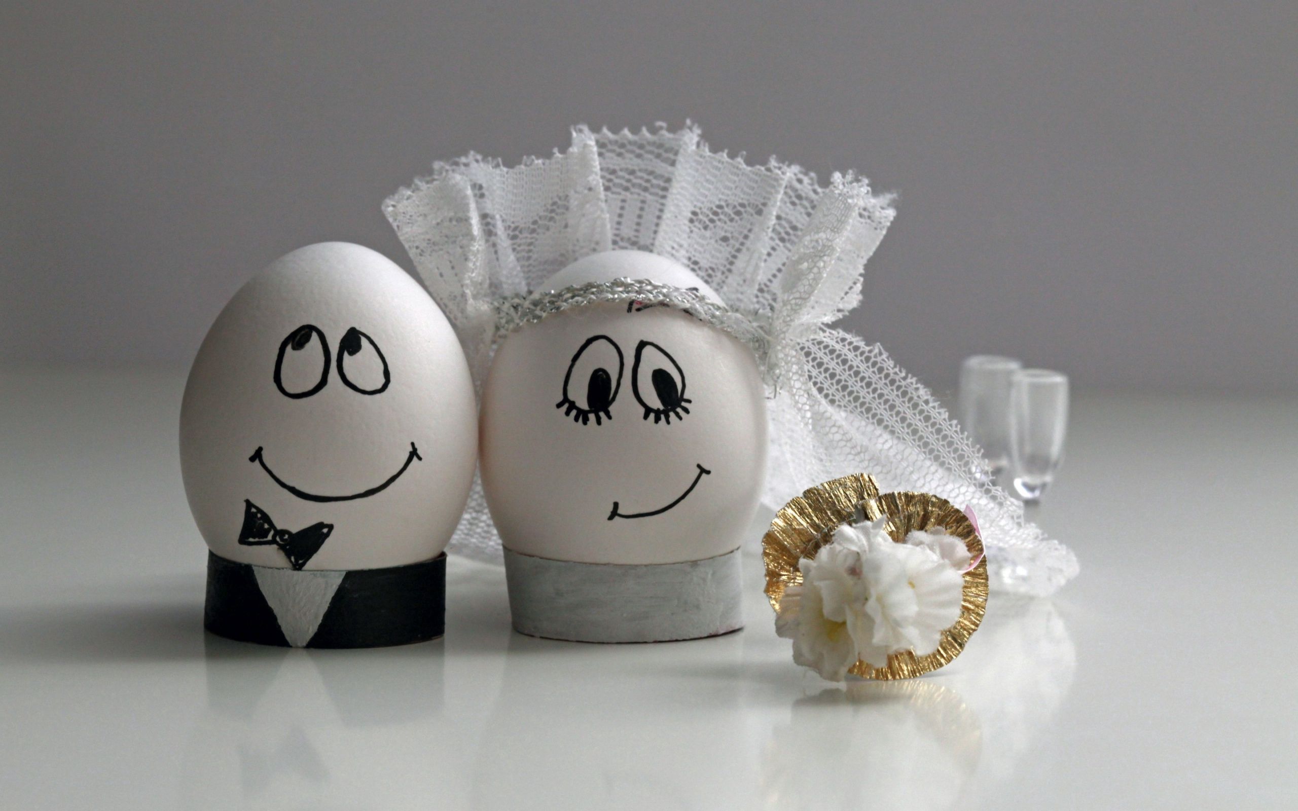pair, wedding, holidays, eggs, easter, couple, decoration 2160p