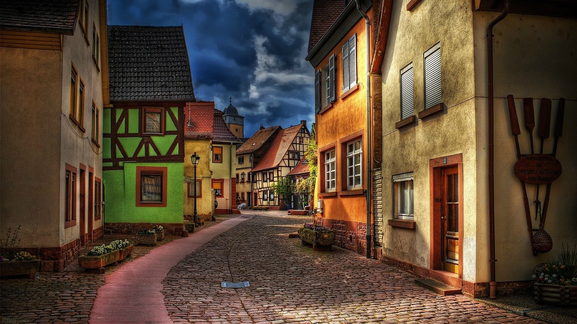 hdr, man made, street, architecture, europe, house, village 4K, Ultra HD