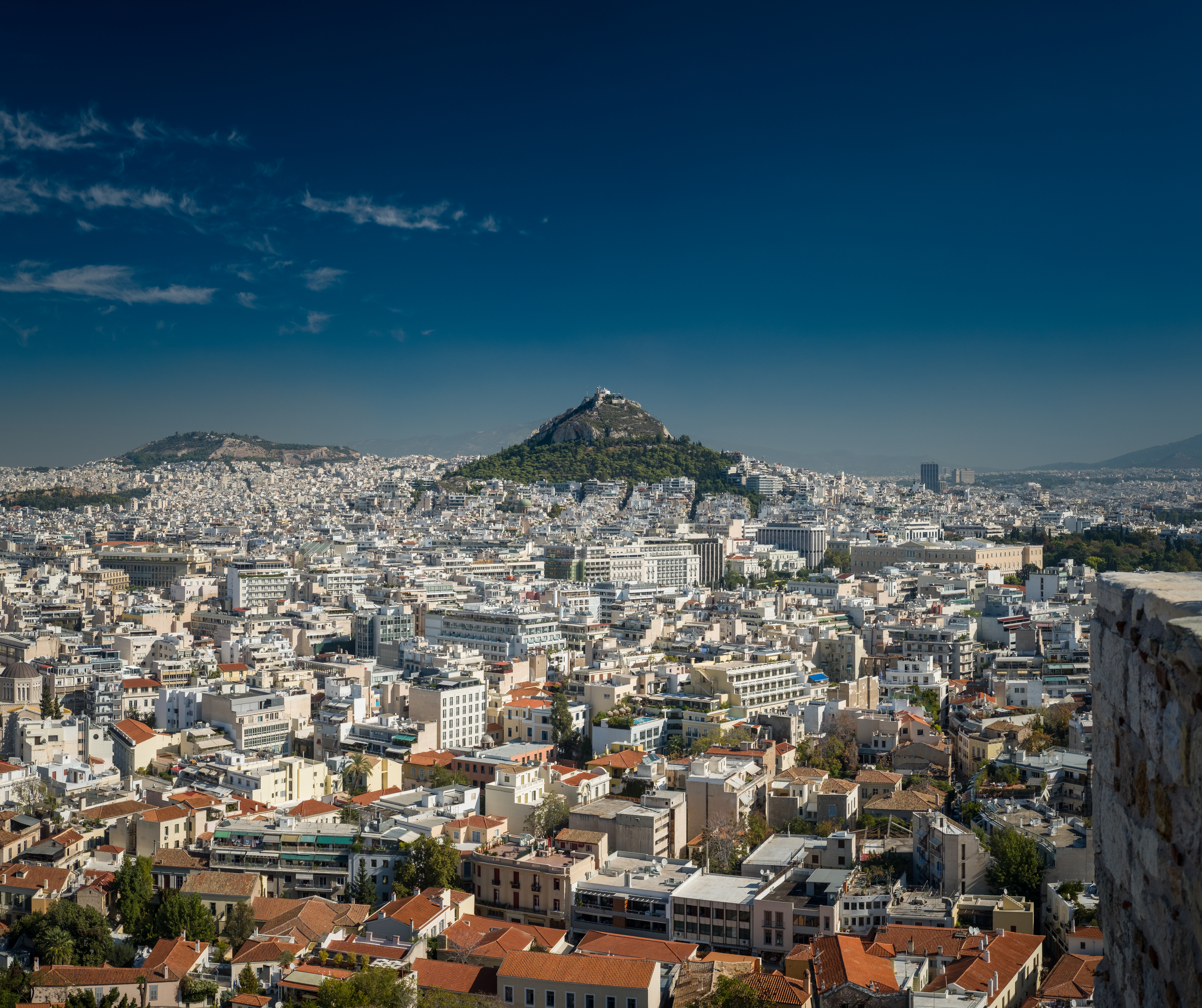 Скачать картинку Афины, Греция, Европа, Города, Вид Сверху, Здания, Город в телефон бесплатно.