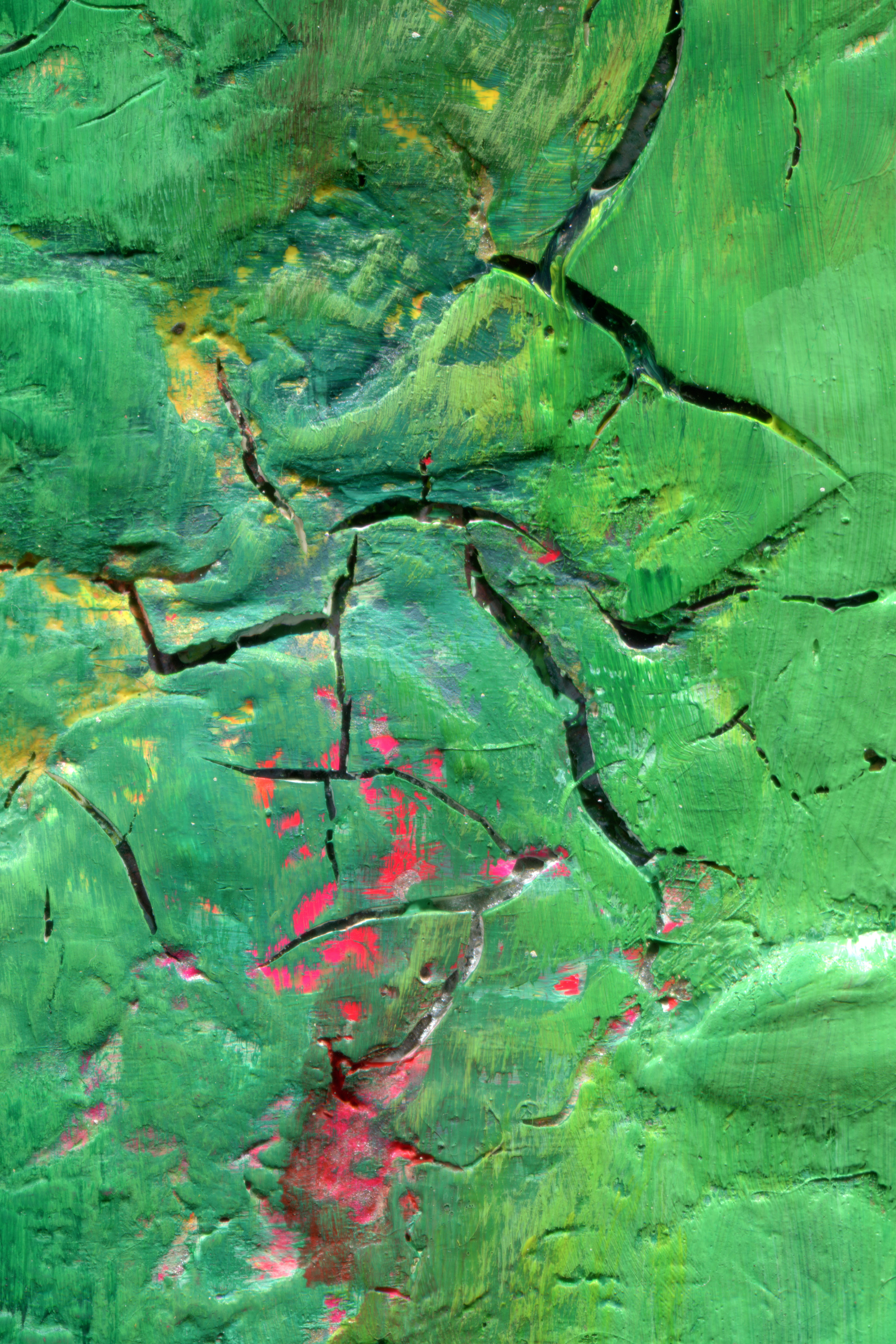 abstract, green, macro, paint, cracks, crack