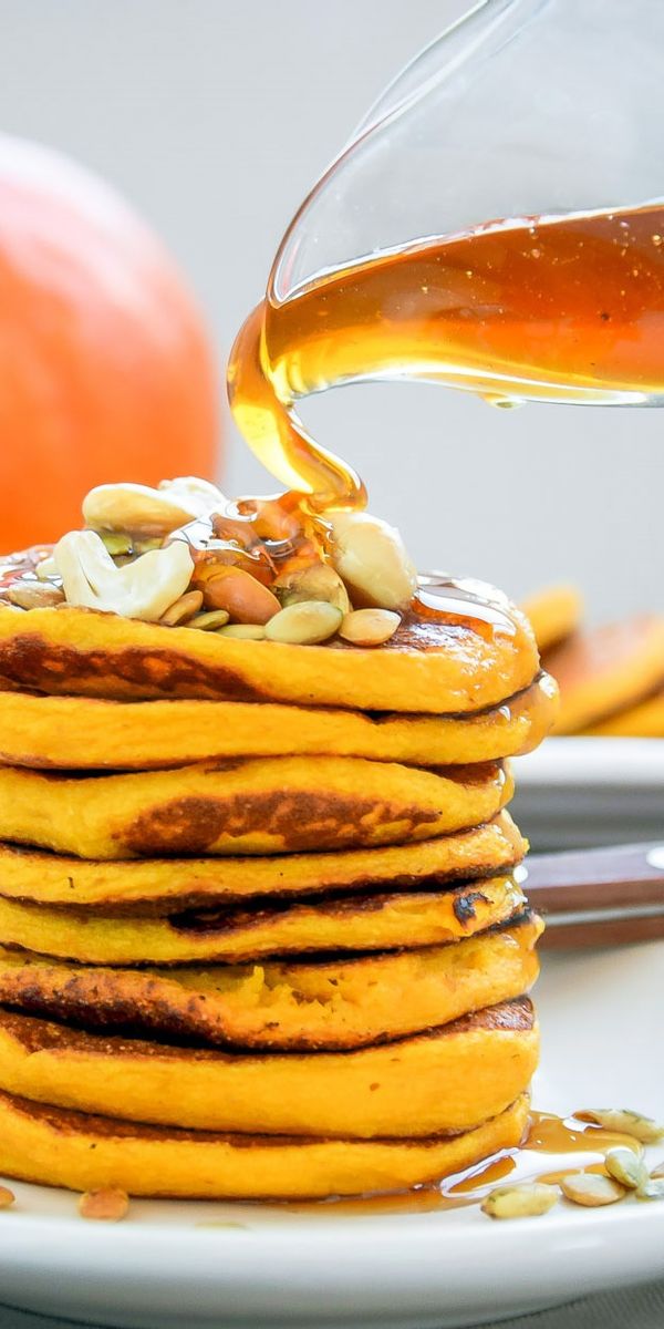 Pumpkin Pancakes with Mushroom Sauce