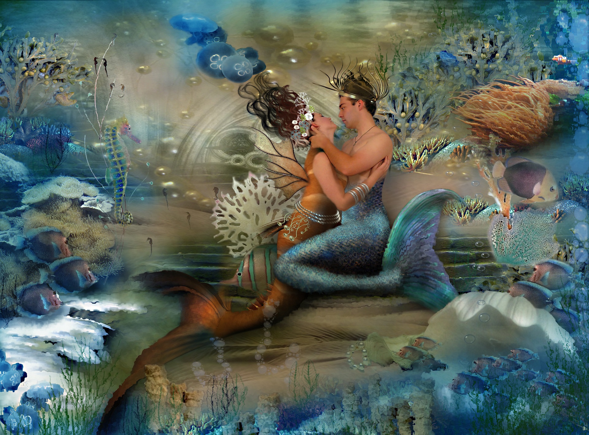 android fantasy, mermaid, merman