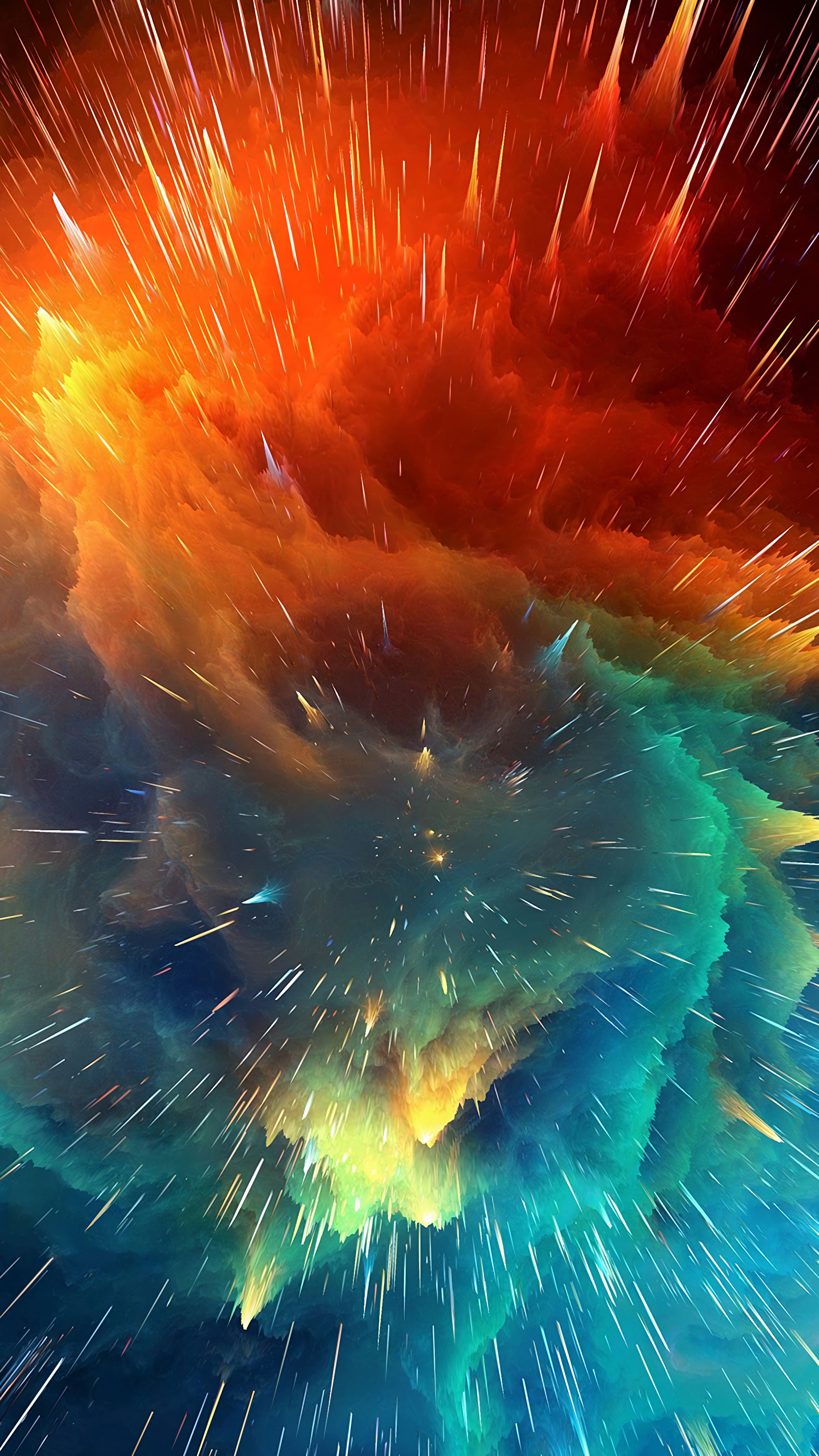 3d, cosmic explosion, volume, form, space explosion, bright, lines, forms