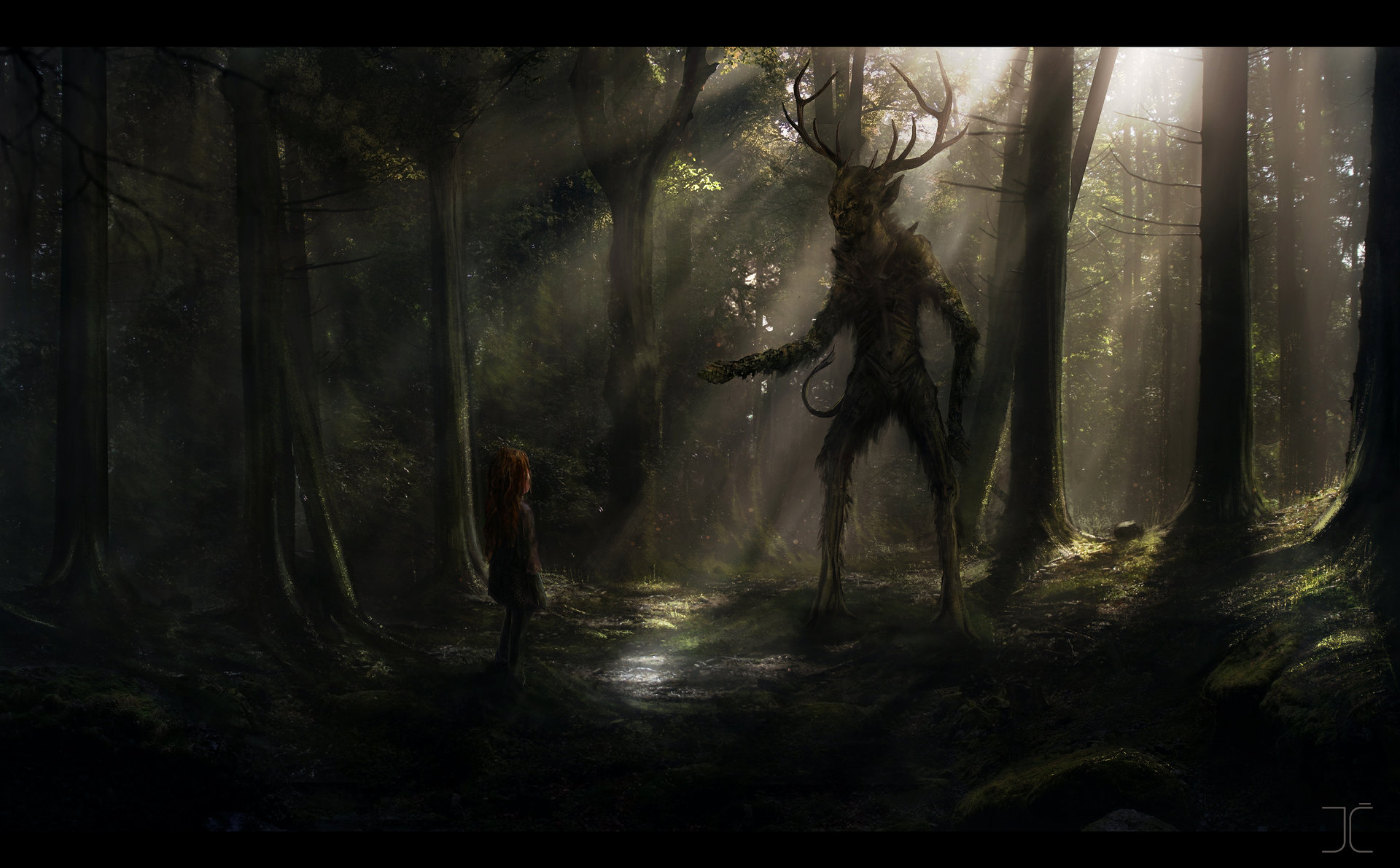 Фэнтези монстры в лесу