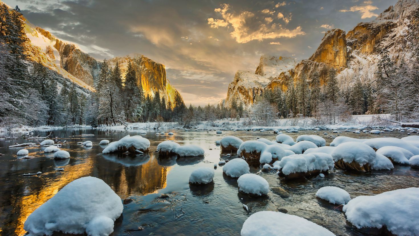 Национальный парк Йосемити зима ночь