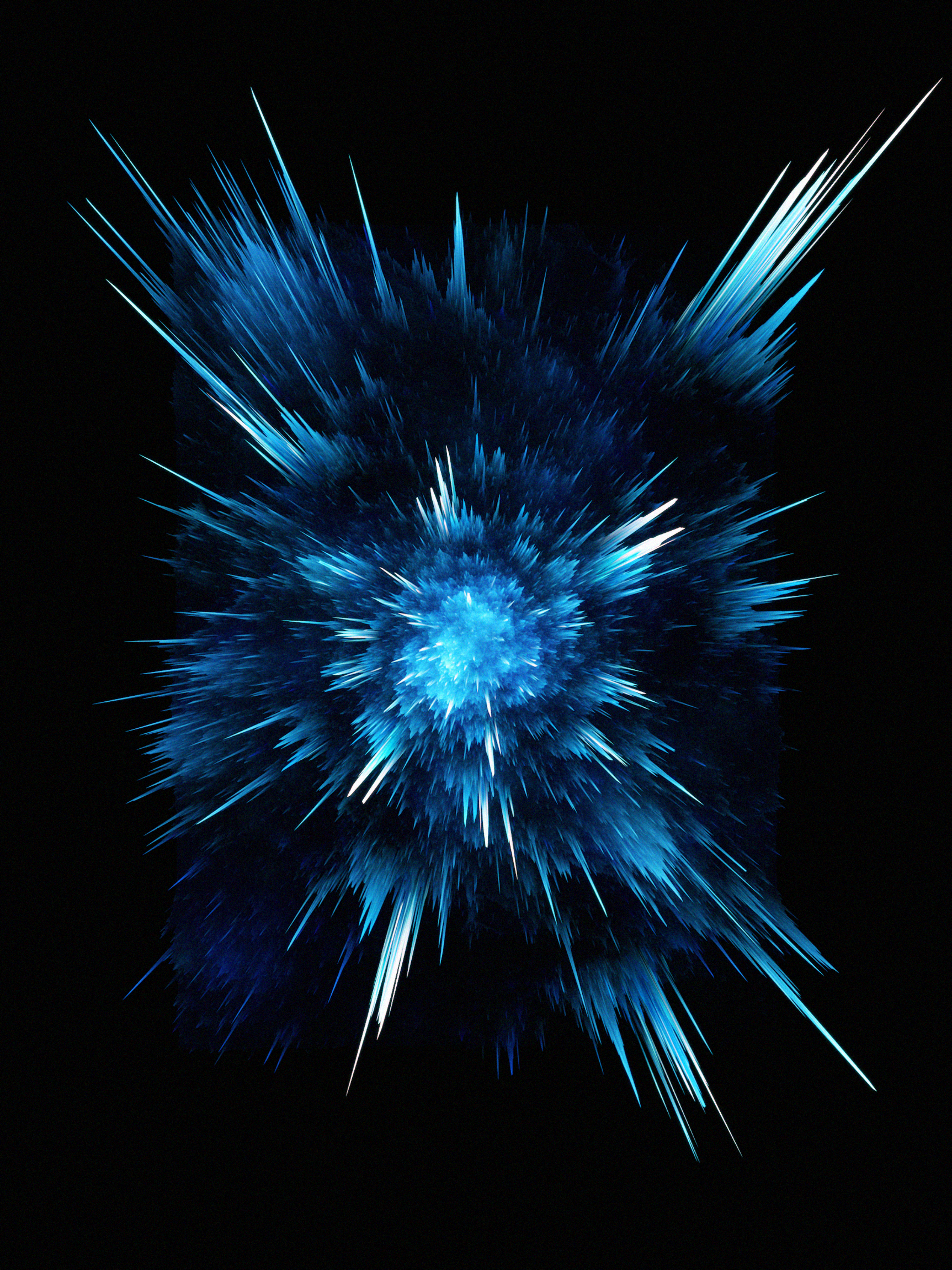 blue, lines, abstract, dark, explosion