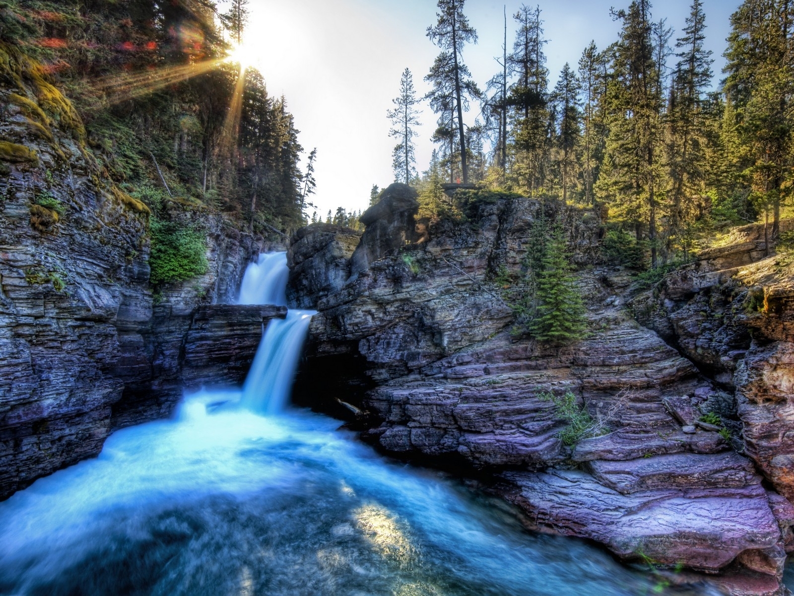 Laden Sie das Landschaft, Wasser, Sun, Wasserfälle-Bild kostenlos auf Ihren PC-Desktop herunter