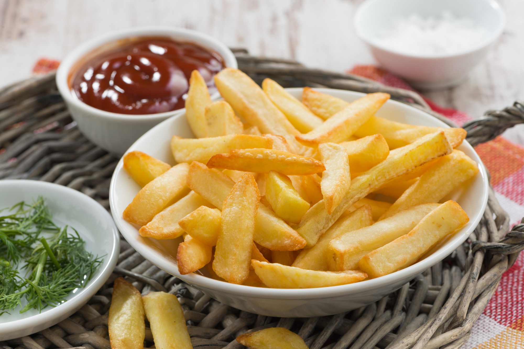french fries, food, potato 8K