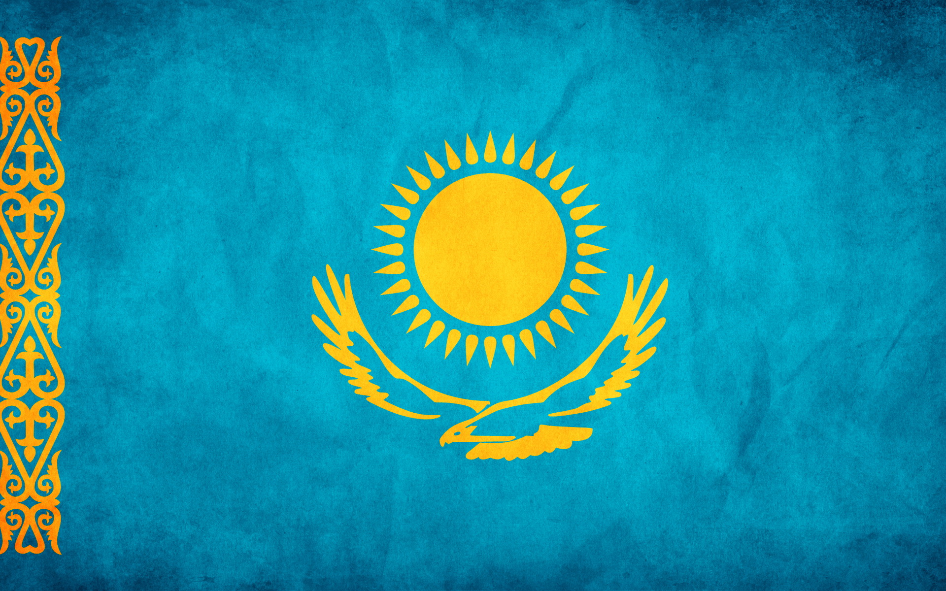 Завантажити шпалери Прапор Казахстану на телефон безкоштовно