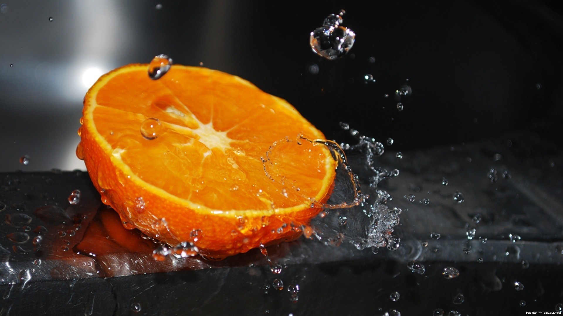Handy-Wallpaper Obst, Lebensmittel, Drops, Wasser, Oranges kostenlos herunterladen.