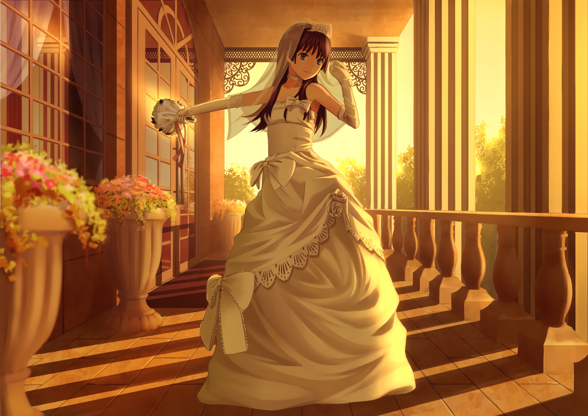 Девушка в платье аниме