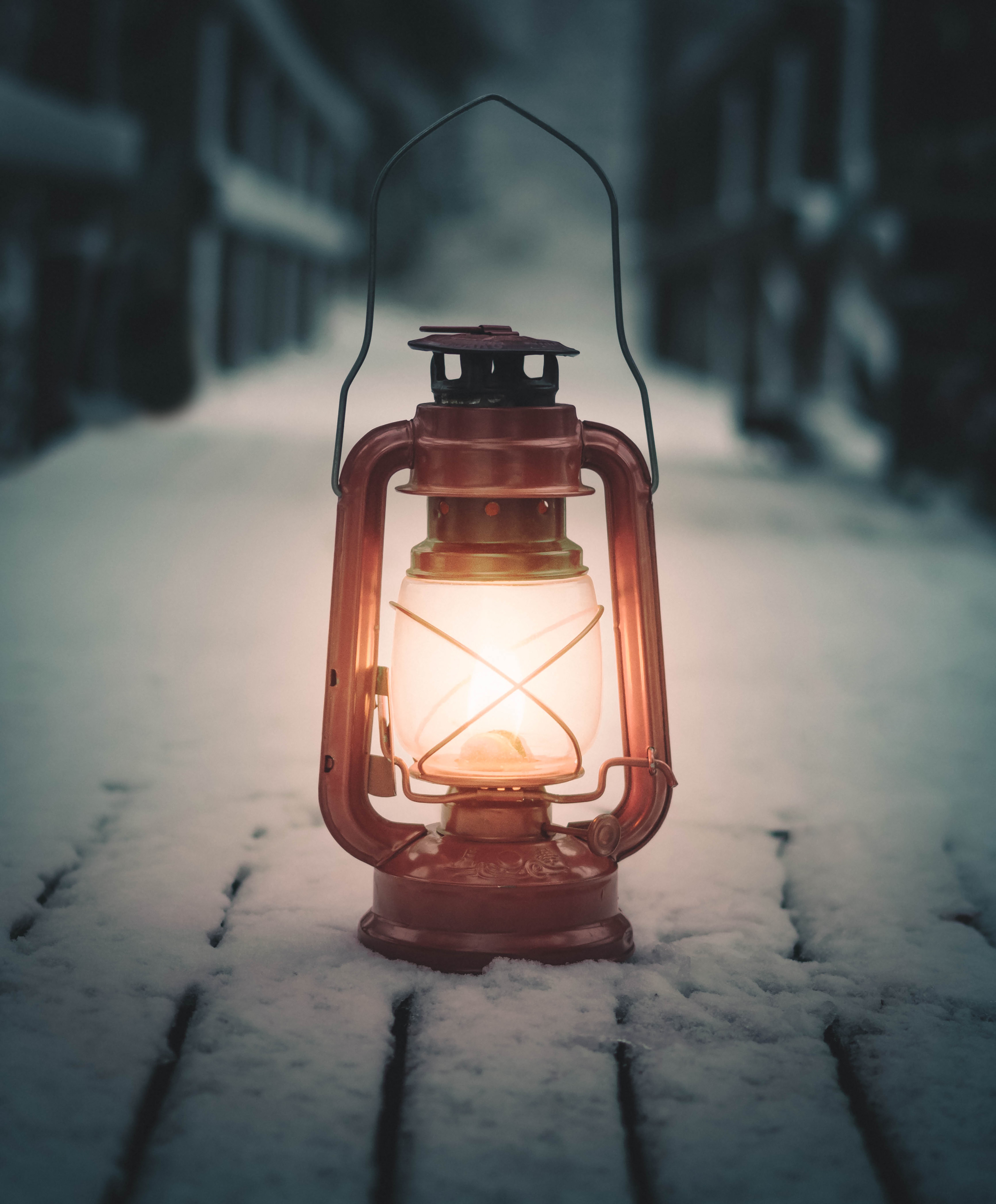 Download mobile wallpaper Lamp, Lantern, Snow, Miscellaneous, Miscellanea for free.