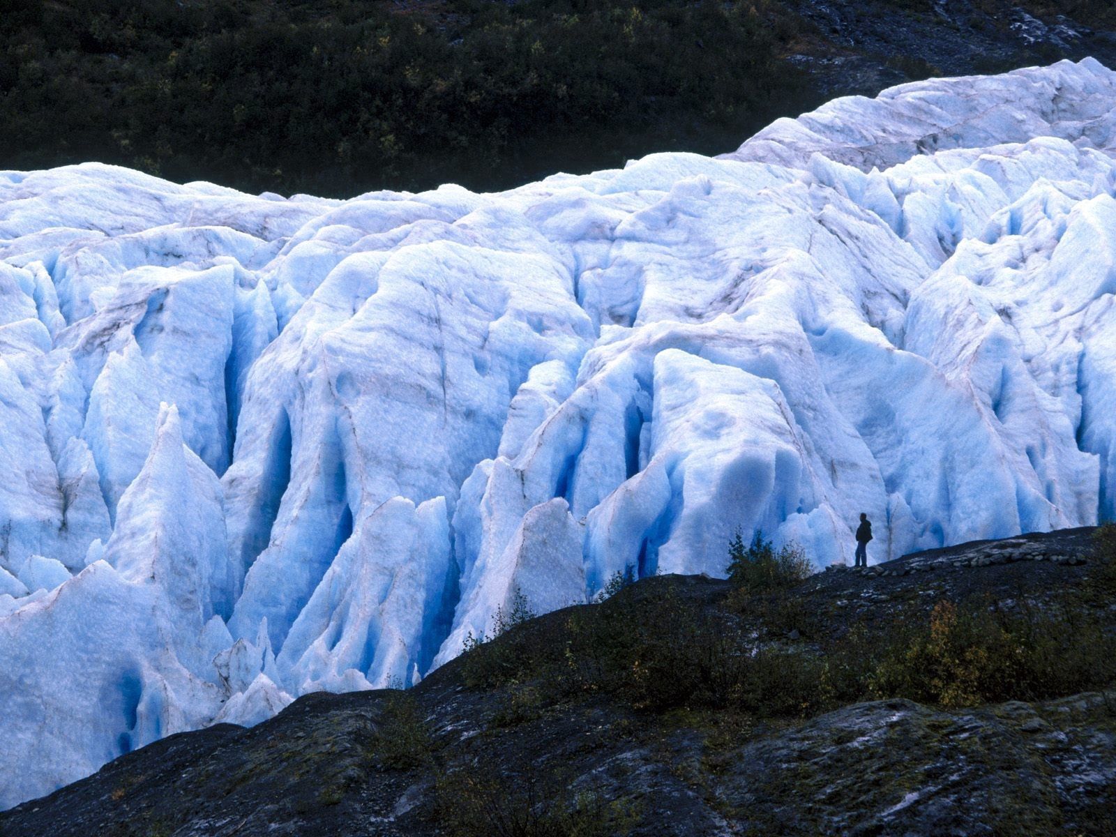 Download mobile wallpaper Cold, Person, Glacier, Alaska, Nature, Human for free.