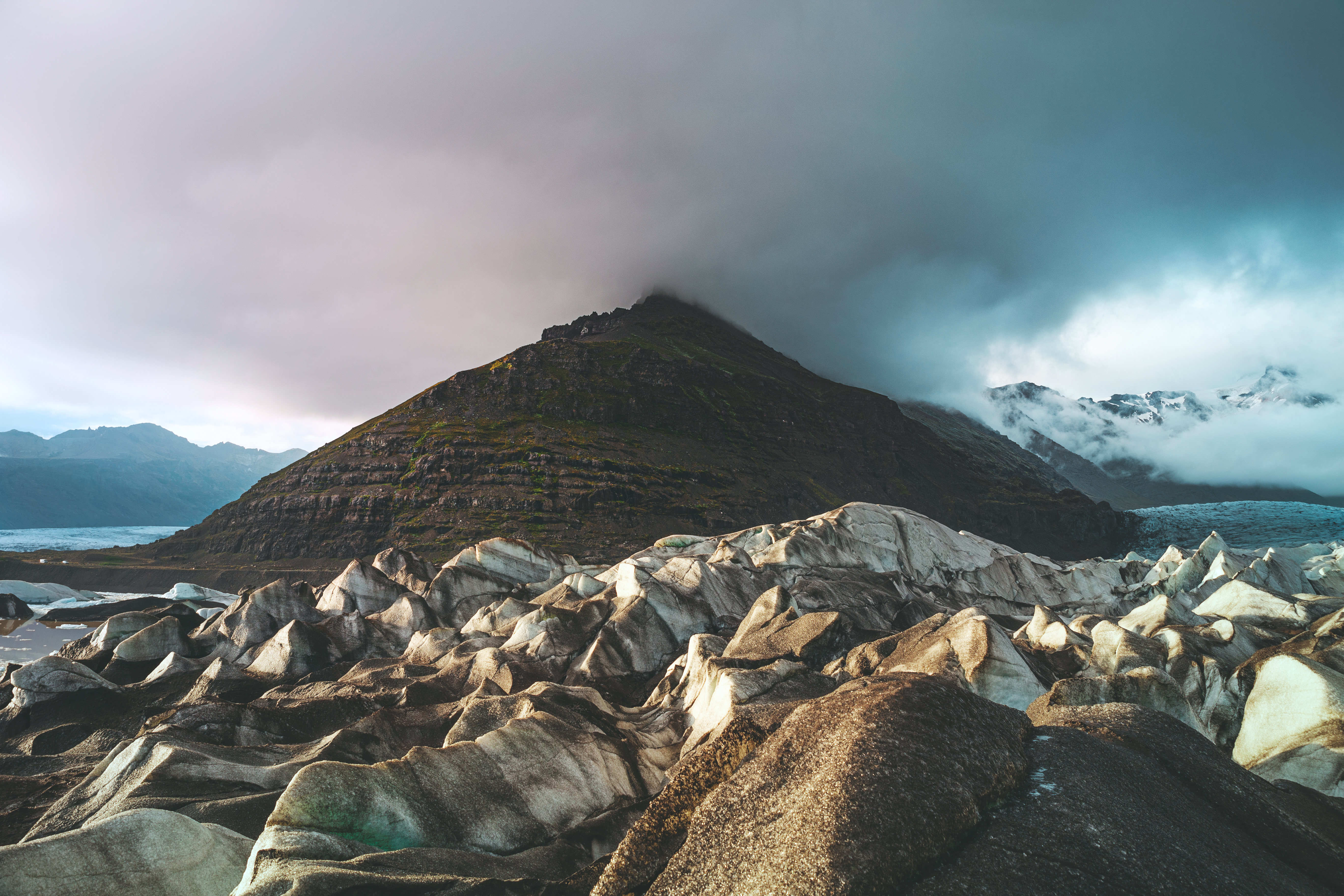 Download mobile wallpaper Top, Vertex, Mountain, Iceland, Ice, Glacier, Landscape, Nature for free.