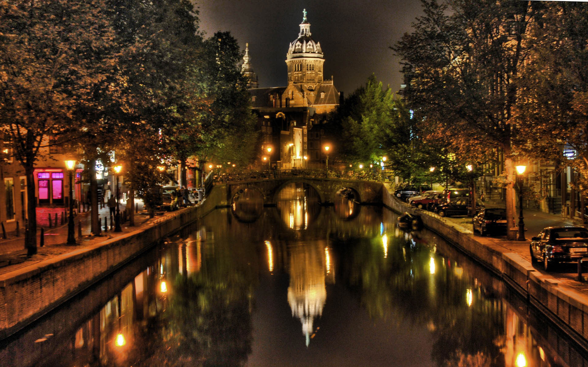 Download mobile wallpaper Rivers, Cities, Architecture, Night for free.