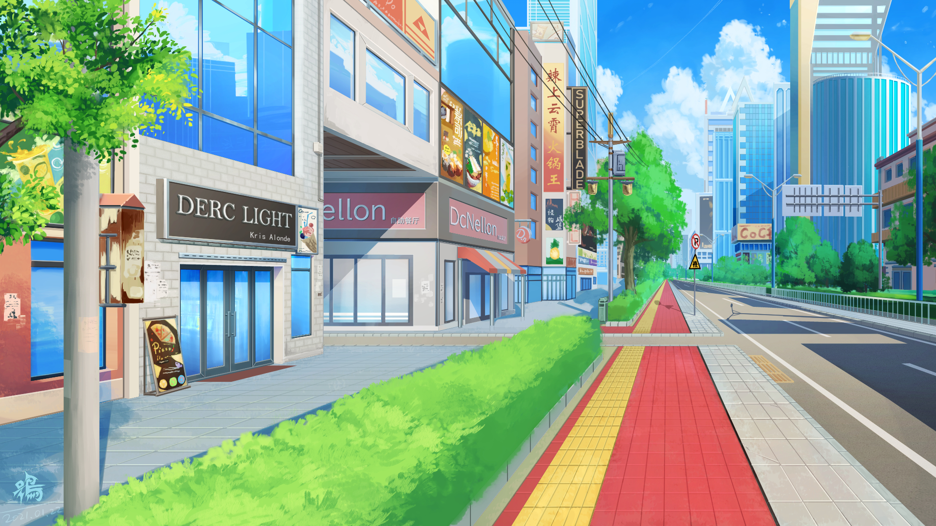 Живые обои аниме улица