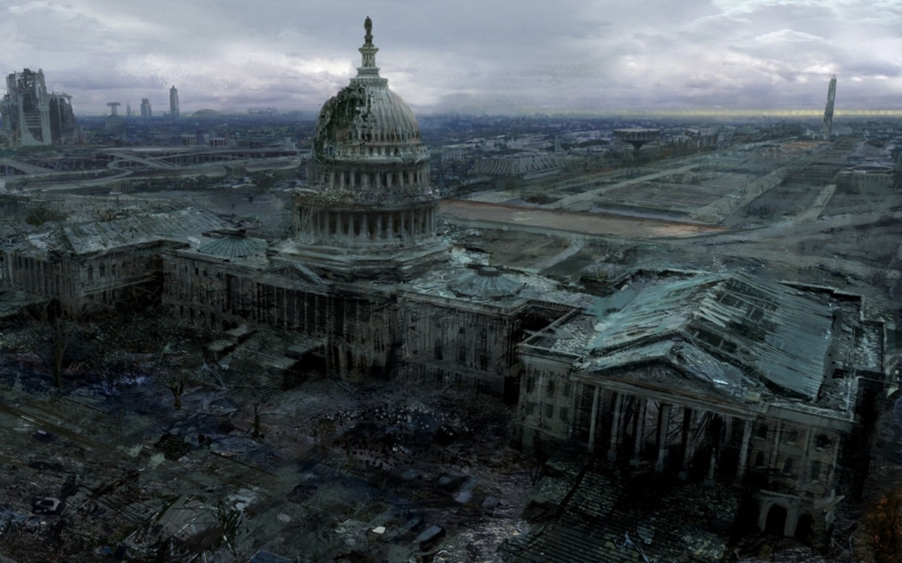 fallout, video game, capitol building, post apocalyptic