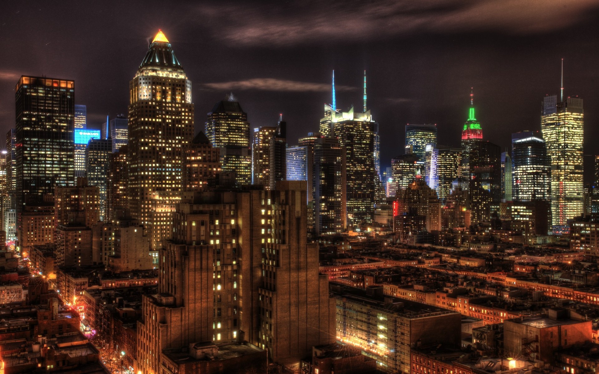 Ночной город нью йорк