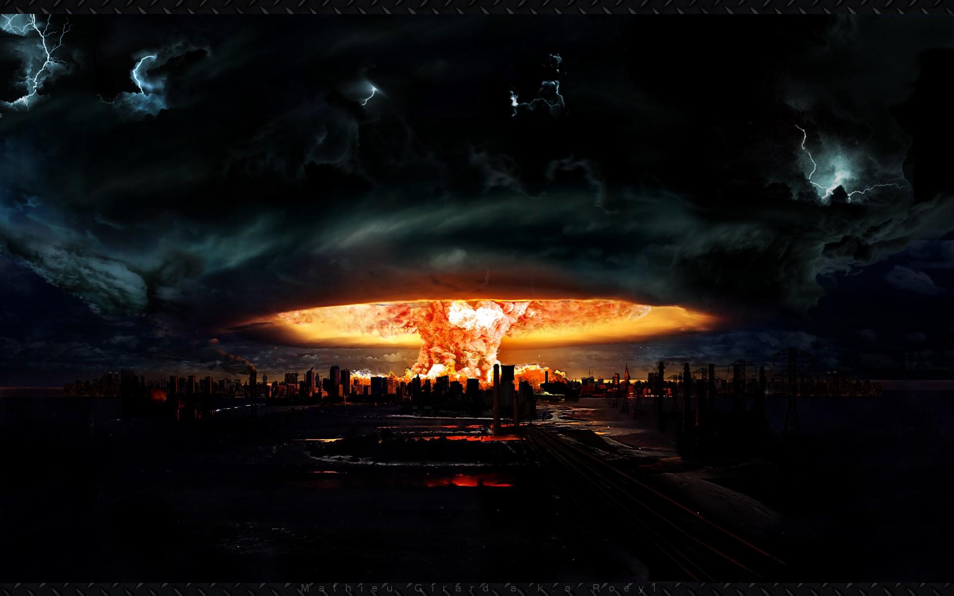 216074 Hintergrundbild herunterladen science fiction, apokalyptisch, apokalypse, großstadt, explosion, atompilz - Bildschirmschoner und Bilder kostenlos