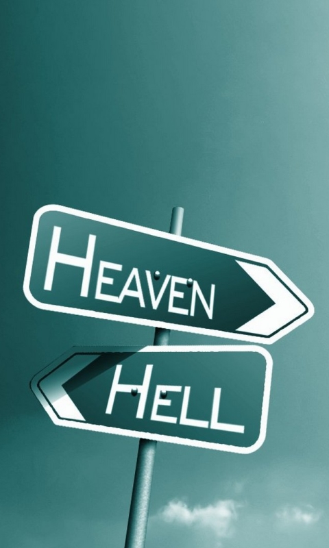 hell, heaven, christian, religious, sign cellphone