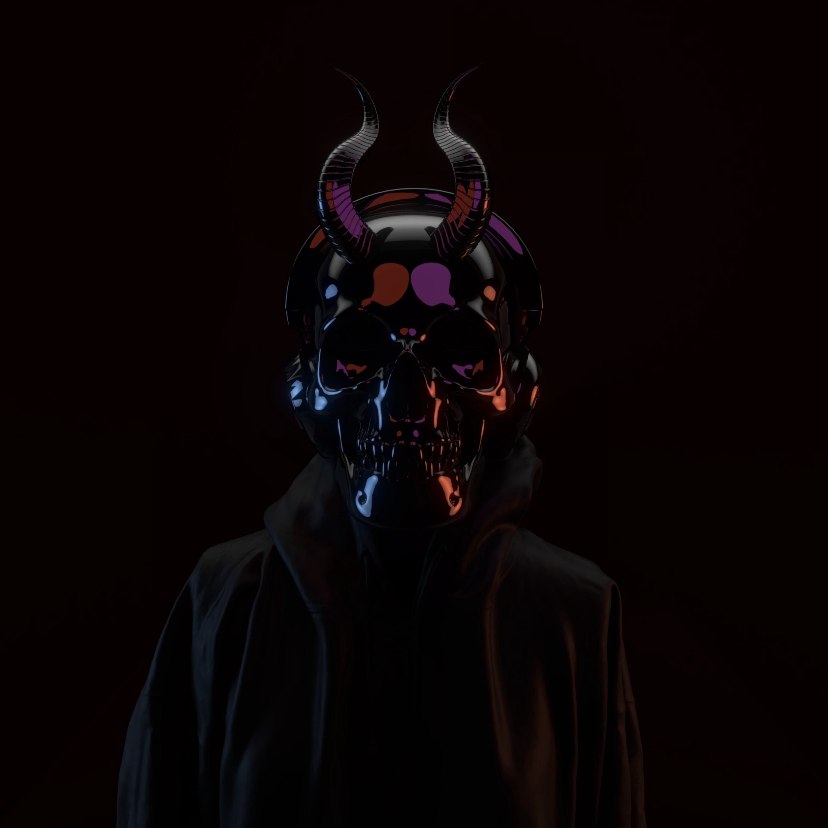 Free download wallpaper Skull, Horns, Dark, Mask on your PC desktop