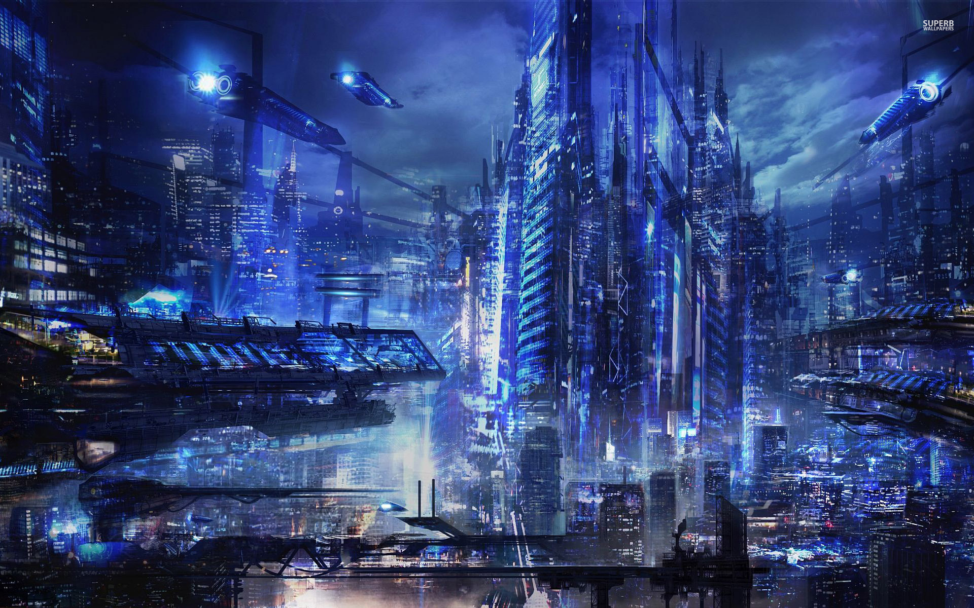 Sci Fi Cyberpunk City Ultra Mobile , Cyberpunk Cityscape HD phone wallpaper