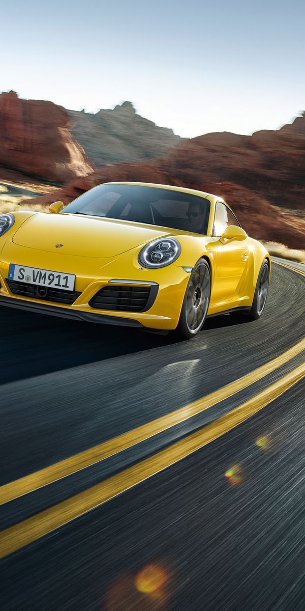 Порше андроид. Порше 911. Porsche 911 Yellow. Porsche 911 Carrera Phone Wallpaper. Фотографии желтых машин.